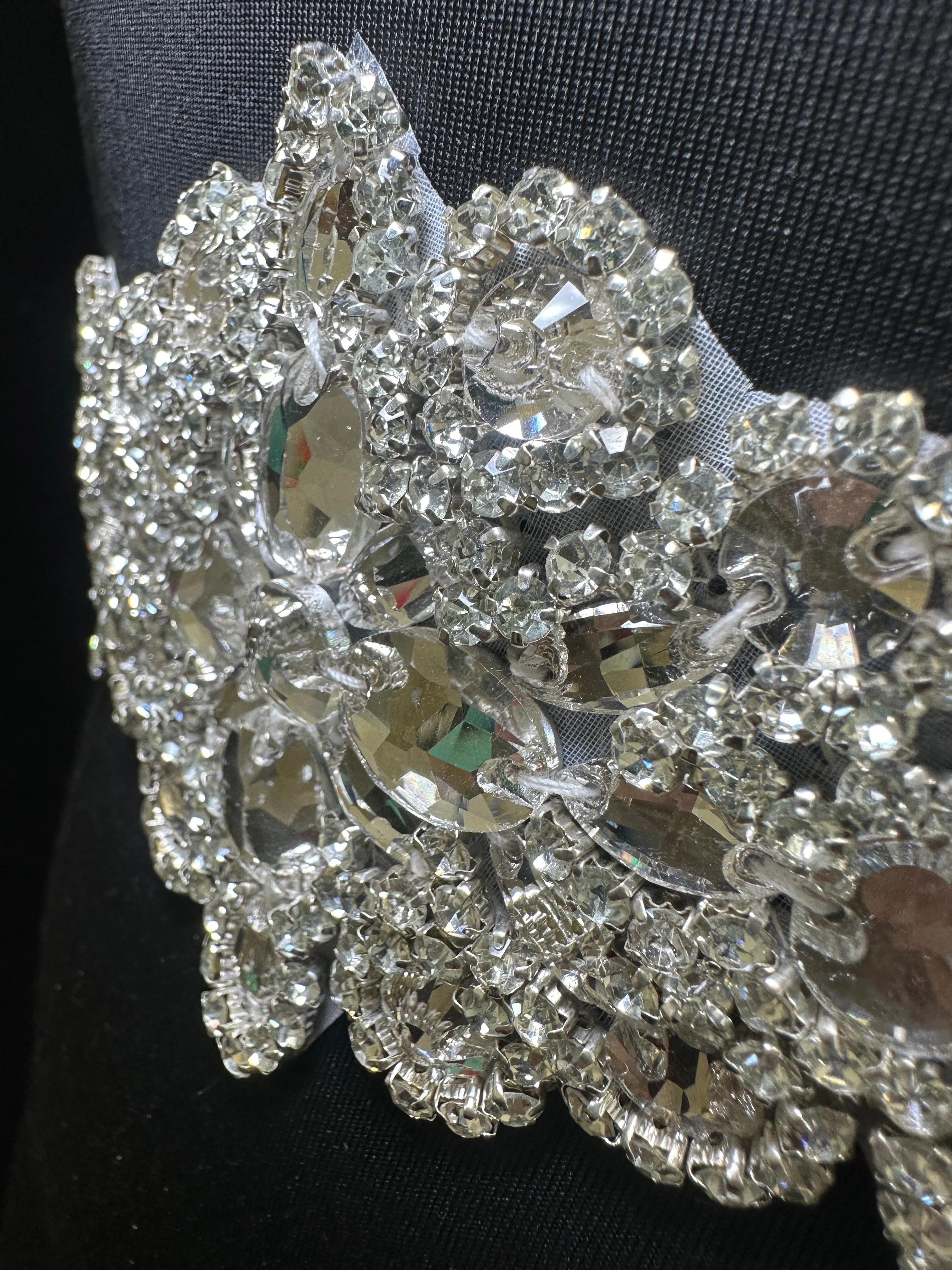 Asia Silver Iron On Rhinestones Belt Applique - Image 5