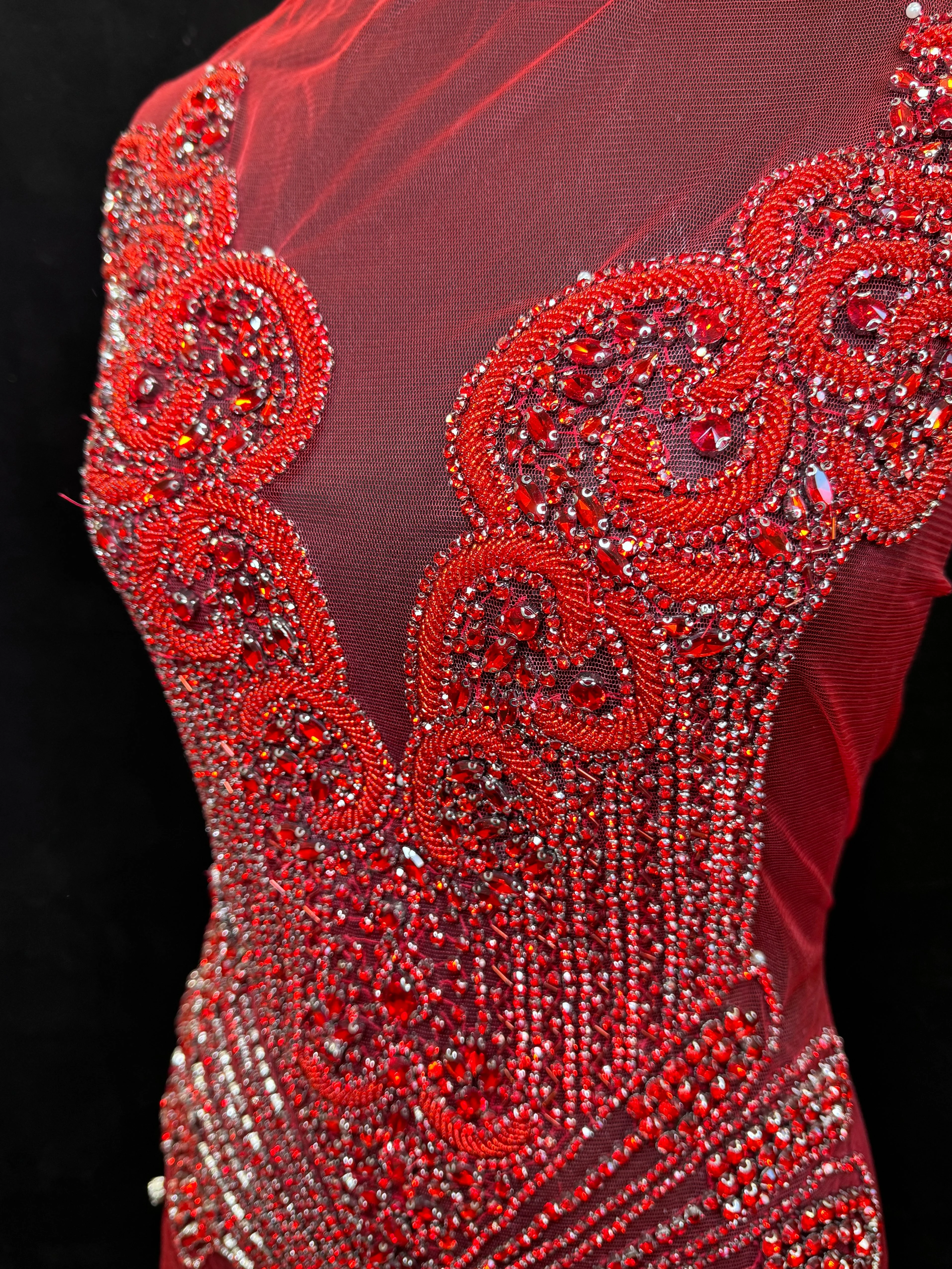 Carla Red Rhinestones Bodice Applique - Image 4
