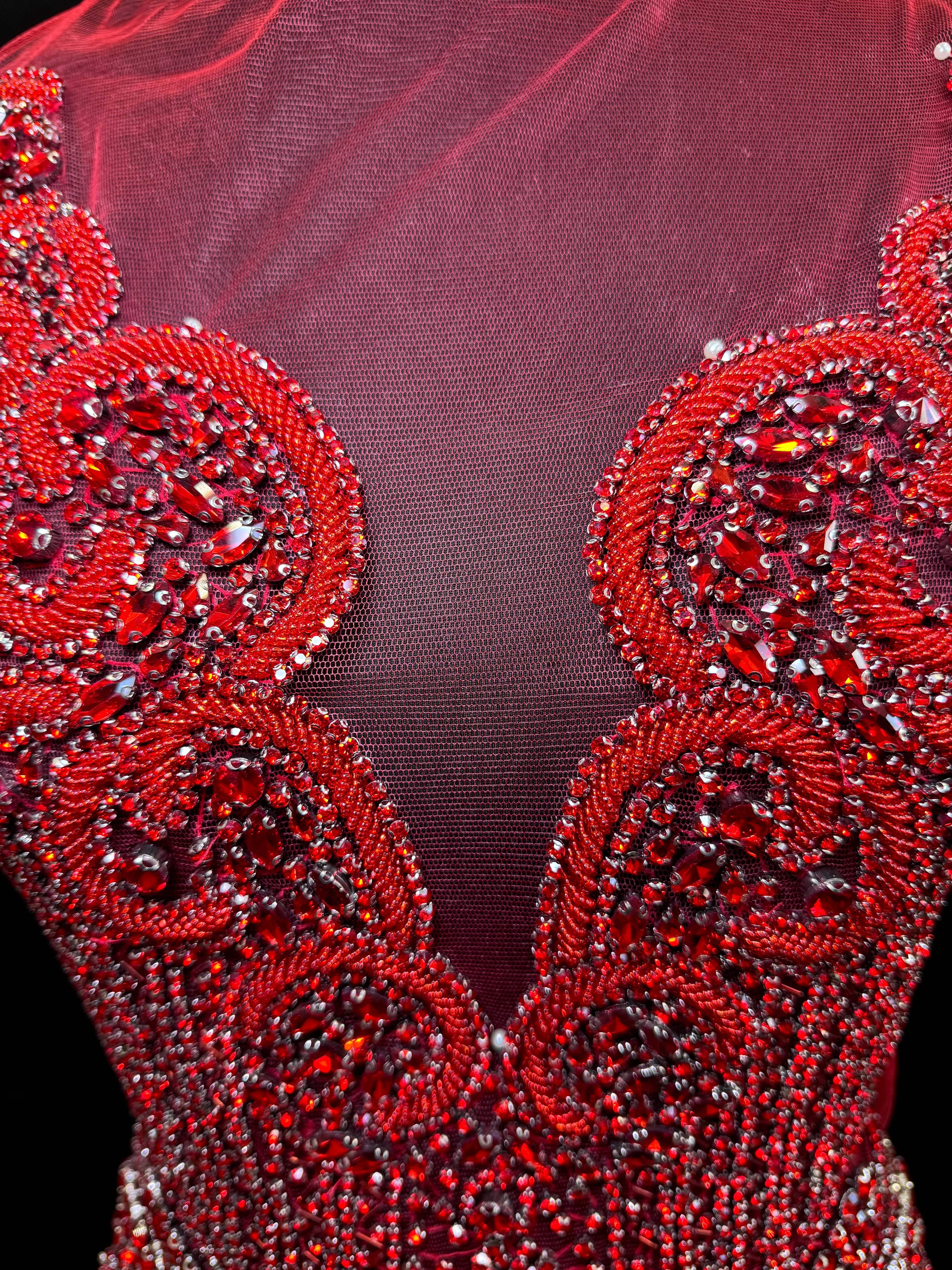 Carla Red Rhinestones Bodice Applique - Image 5