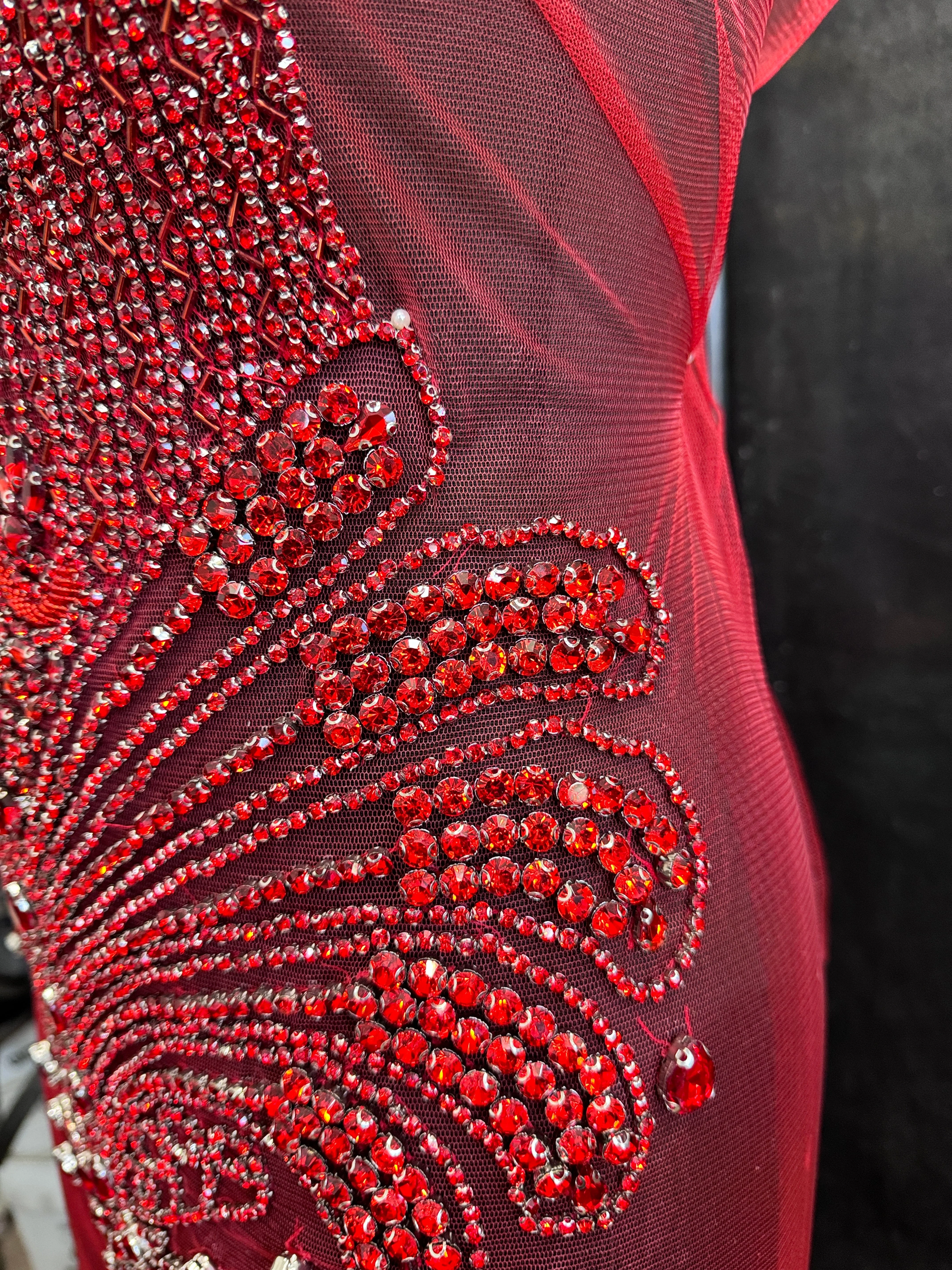 Carla Red Rhinestones Bodice Applique - Image 8