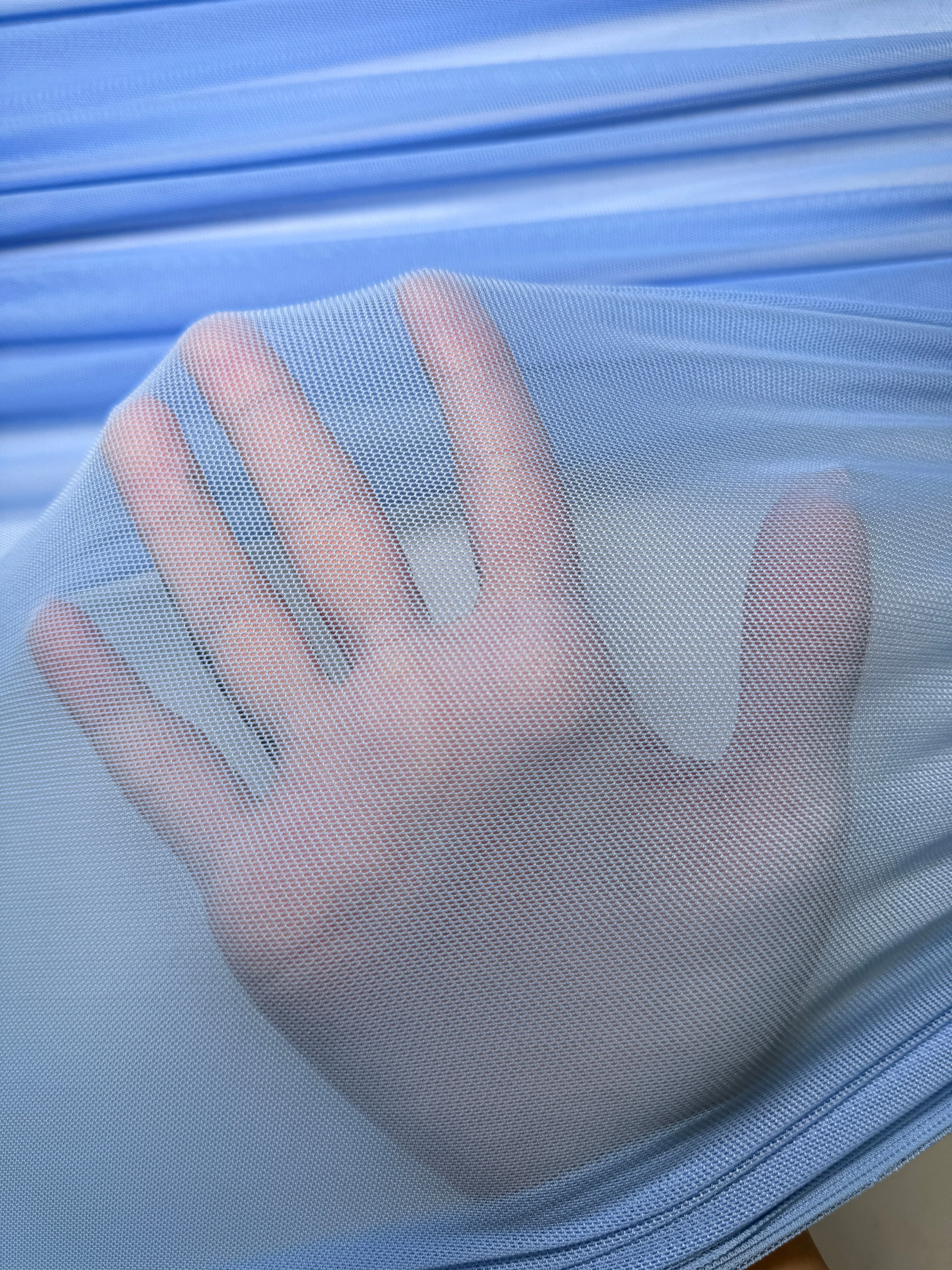 Baby Blue 4 Way Stretch Power Mesh - Image 4