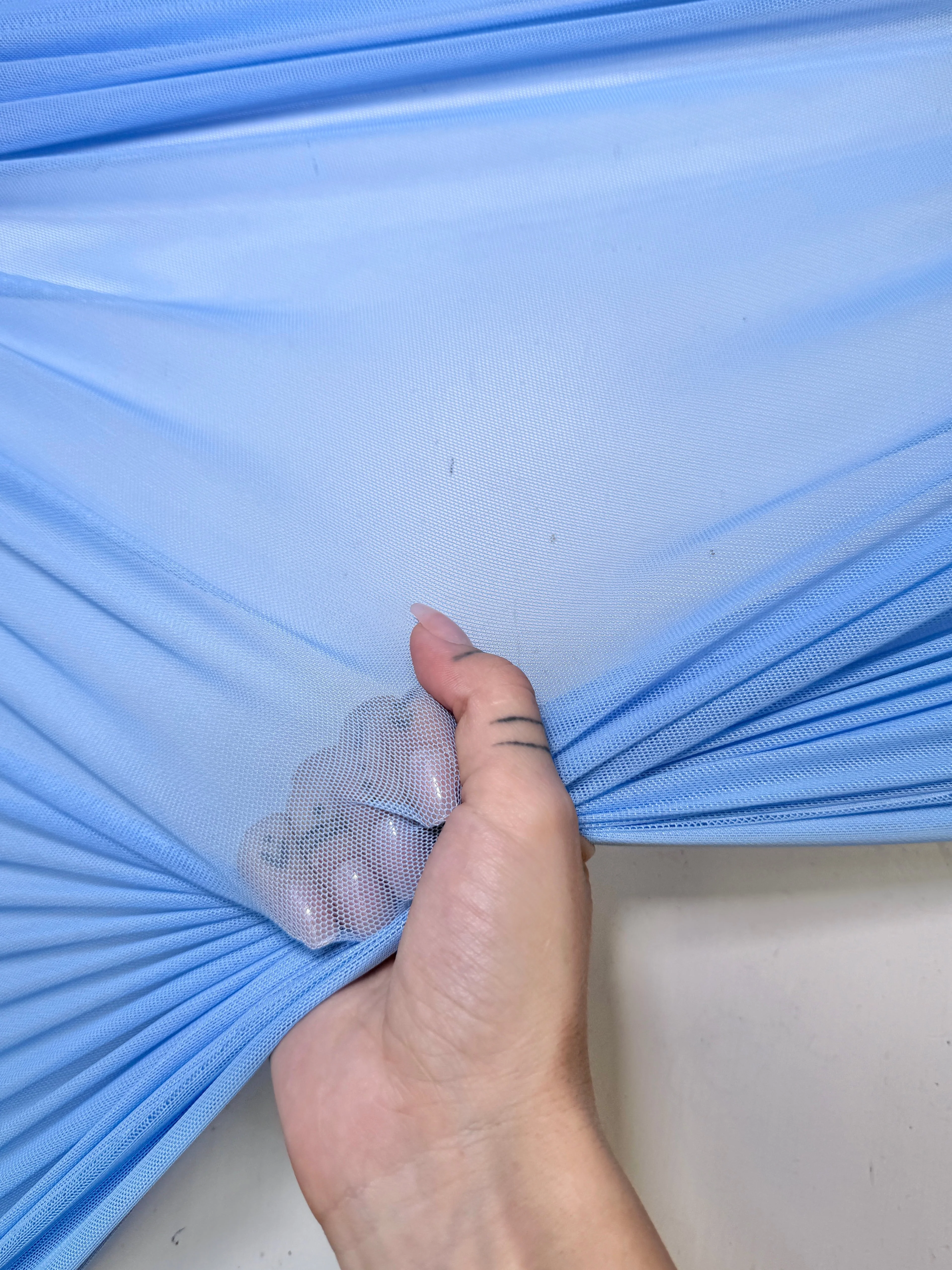 Baby Blue 4 Way Stretch Power Mesh - Image 5