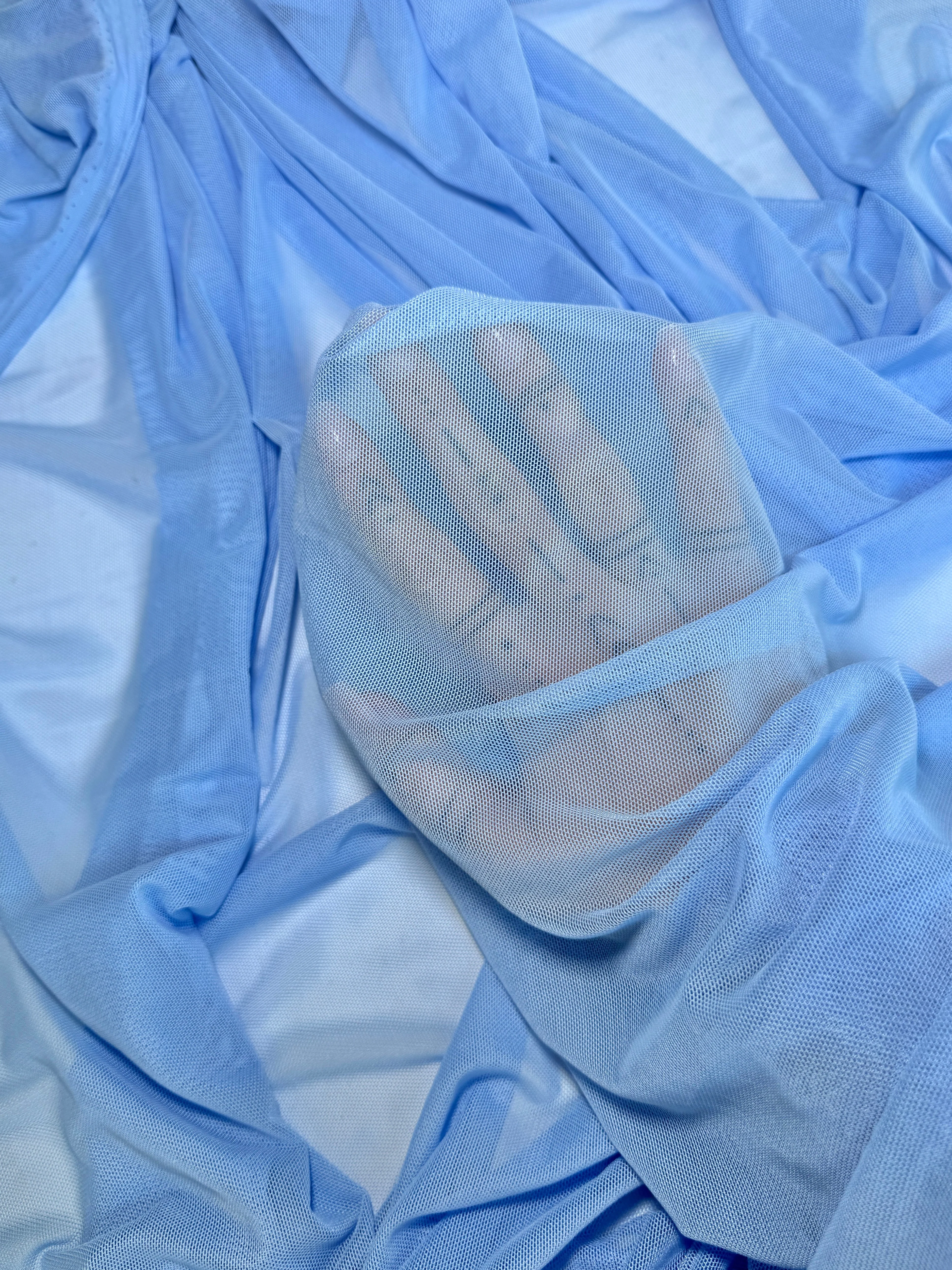 Baby Blue 4 Way Stretch Power Mesh - Image 9