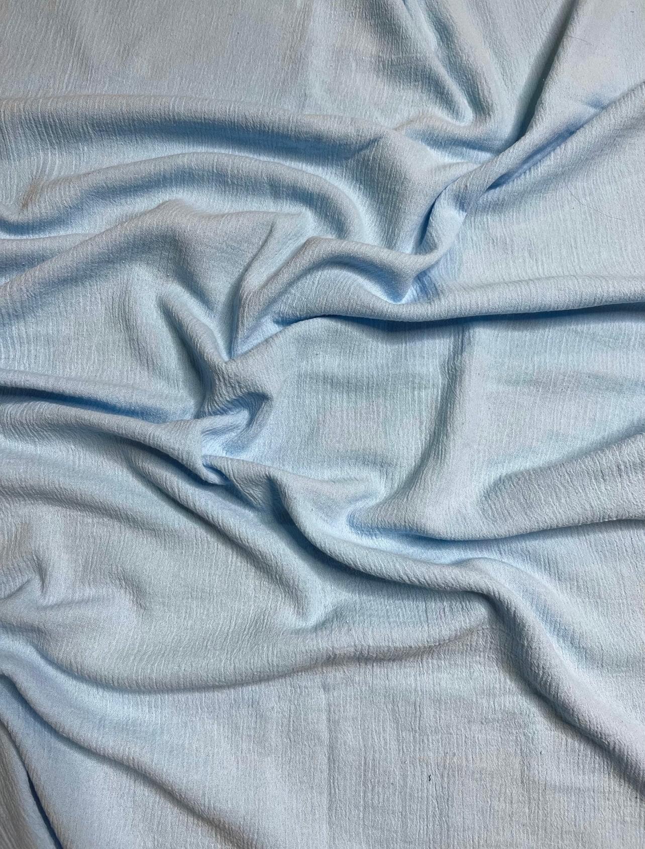 Baby Blue Crinkle Cotton Gauze