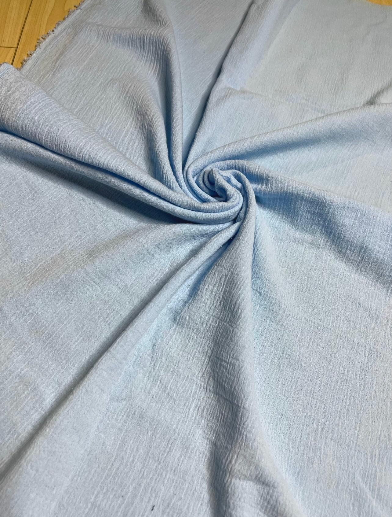 Baby Blue Crinkle Cotton Gauze - Image 3