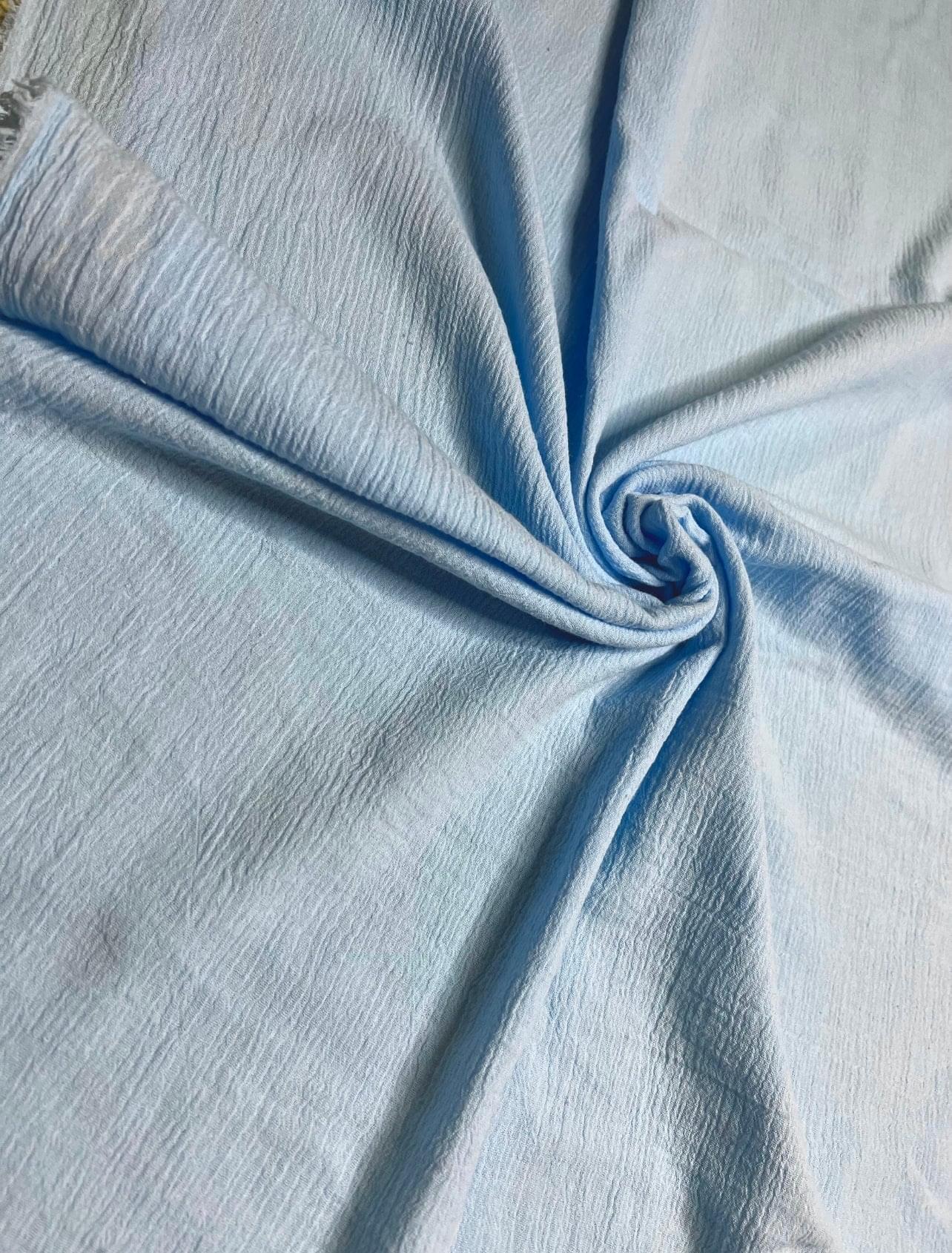 Baby Blue Crinkle Cotton Gauze - Image 4