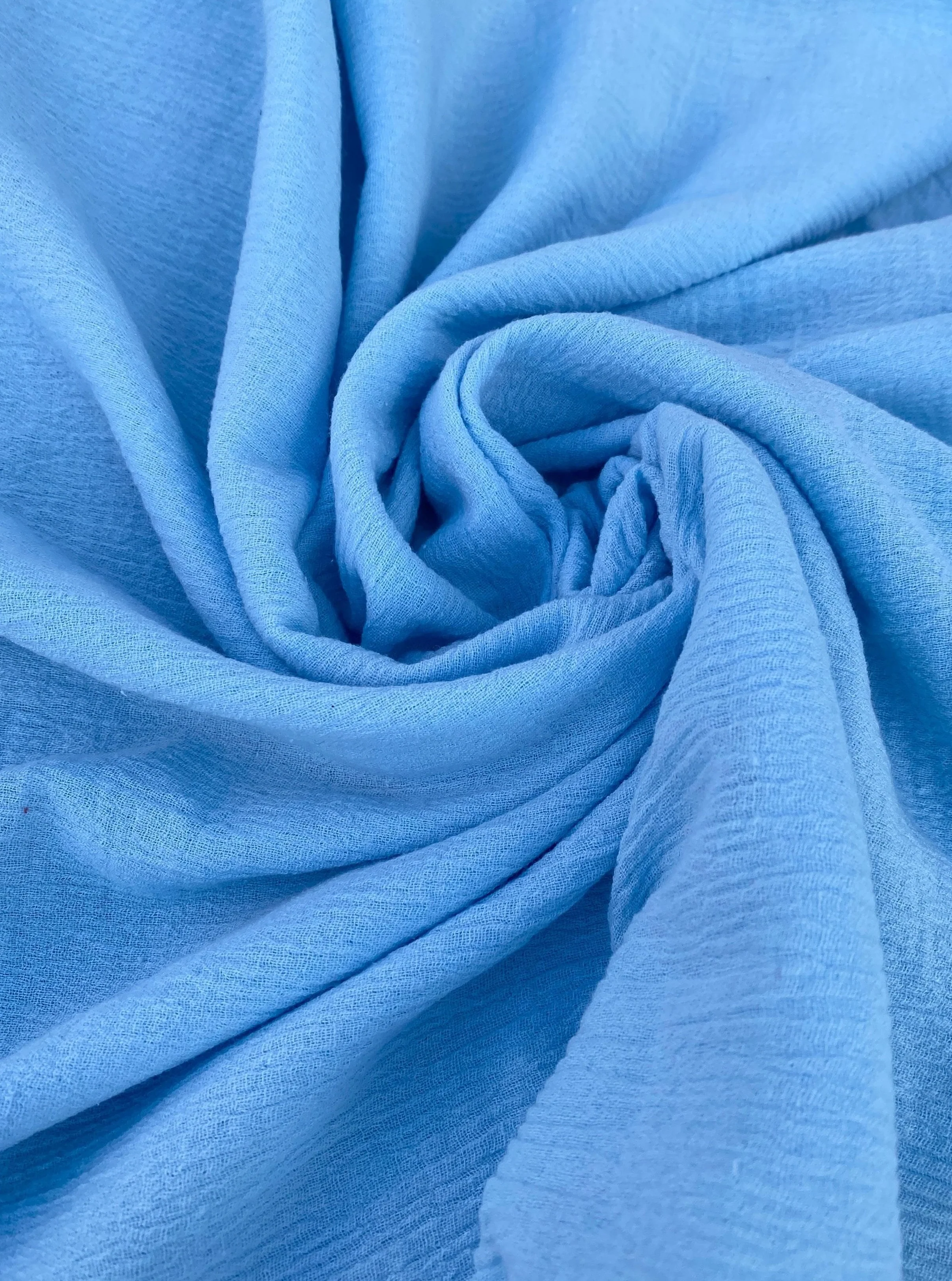 Baby Blue Crinkle Cotton Gauze - Image 6