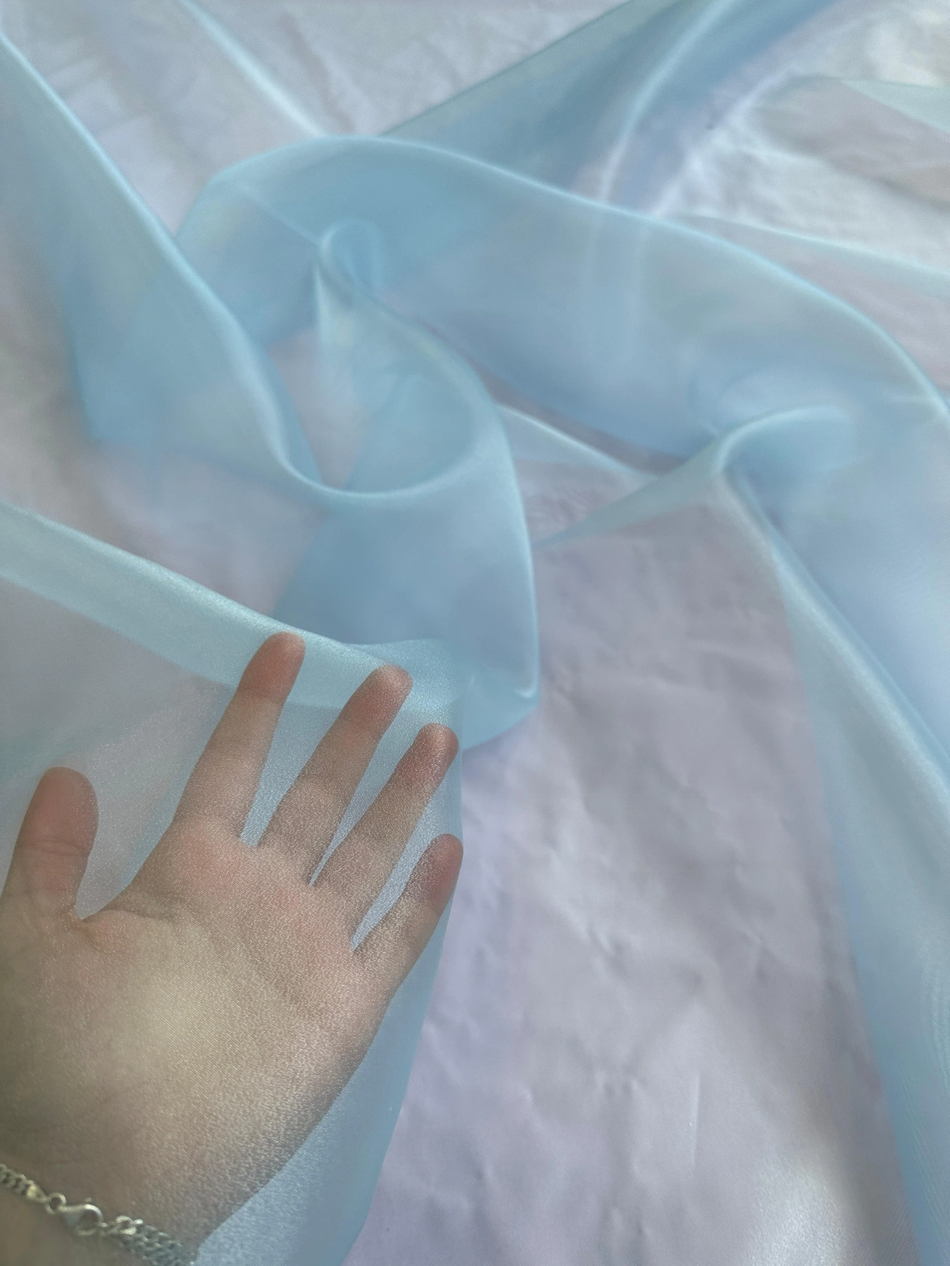 Baby Blue Crystal Organza - Image 8