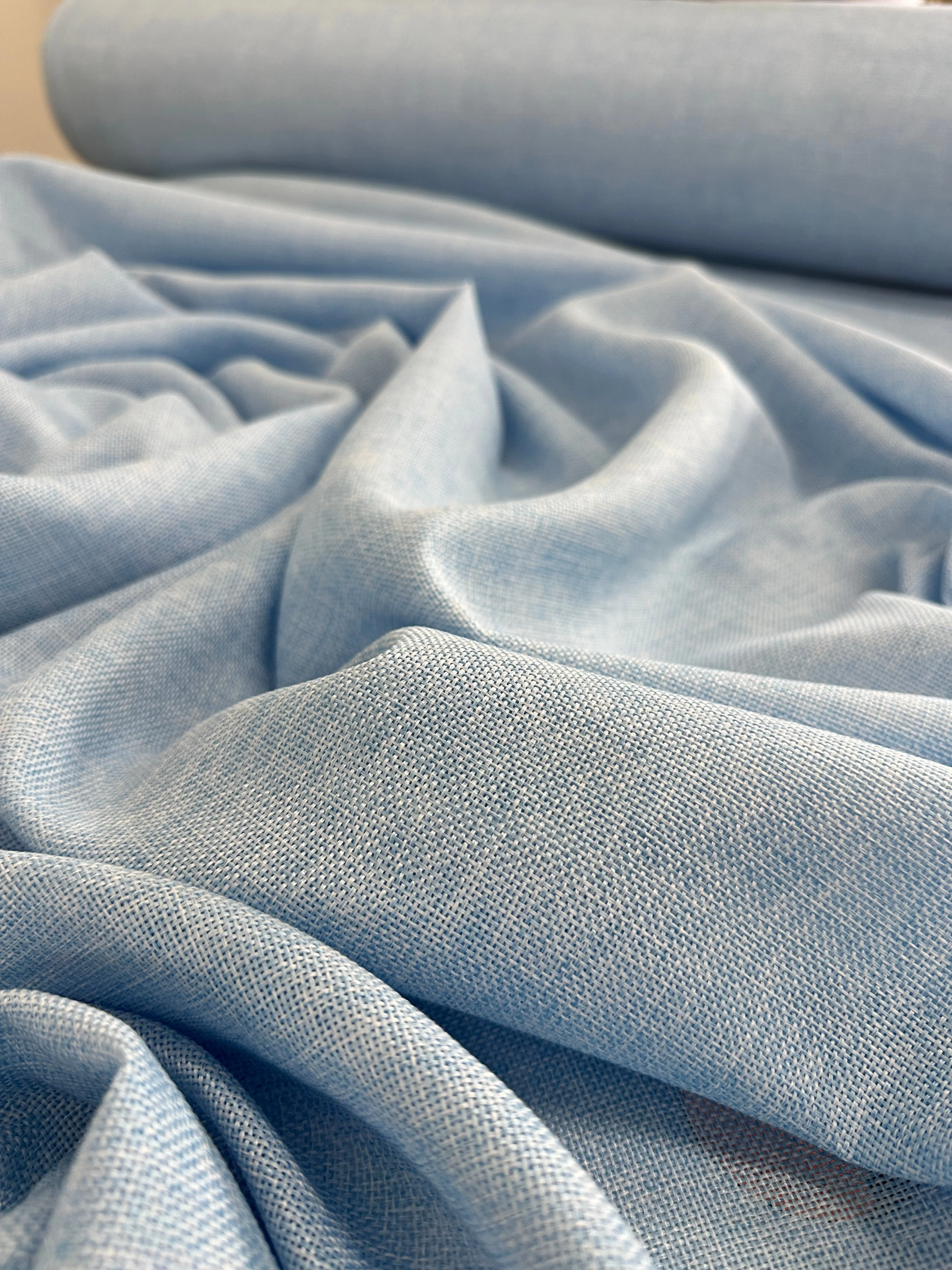 Baby Blue Faux Linen - Image 4