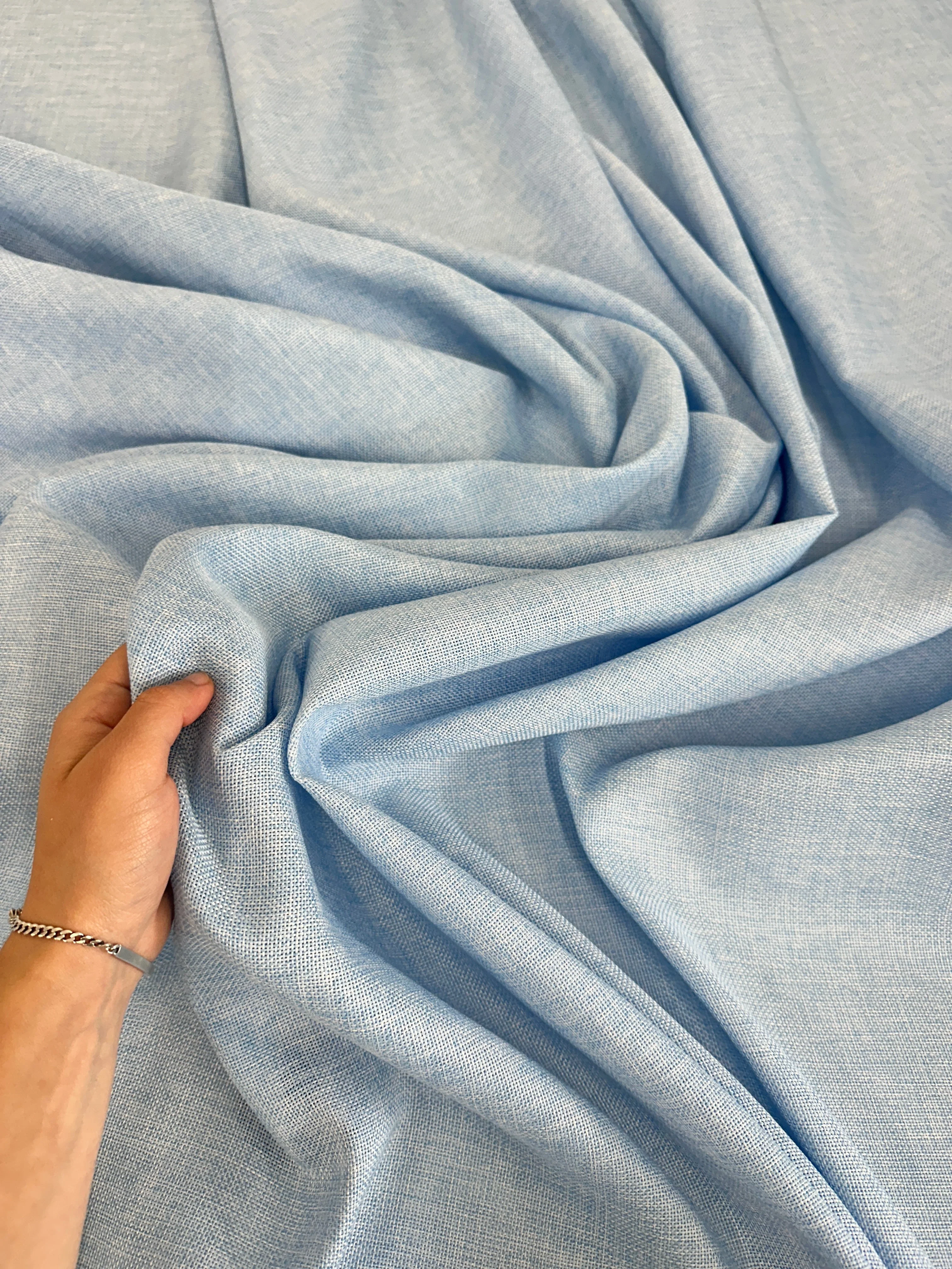 Baby Blue Faux Linen - Image 5