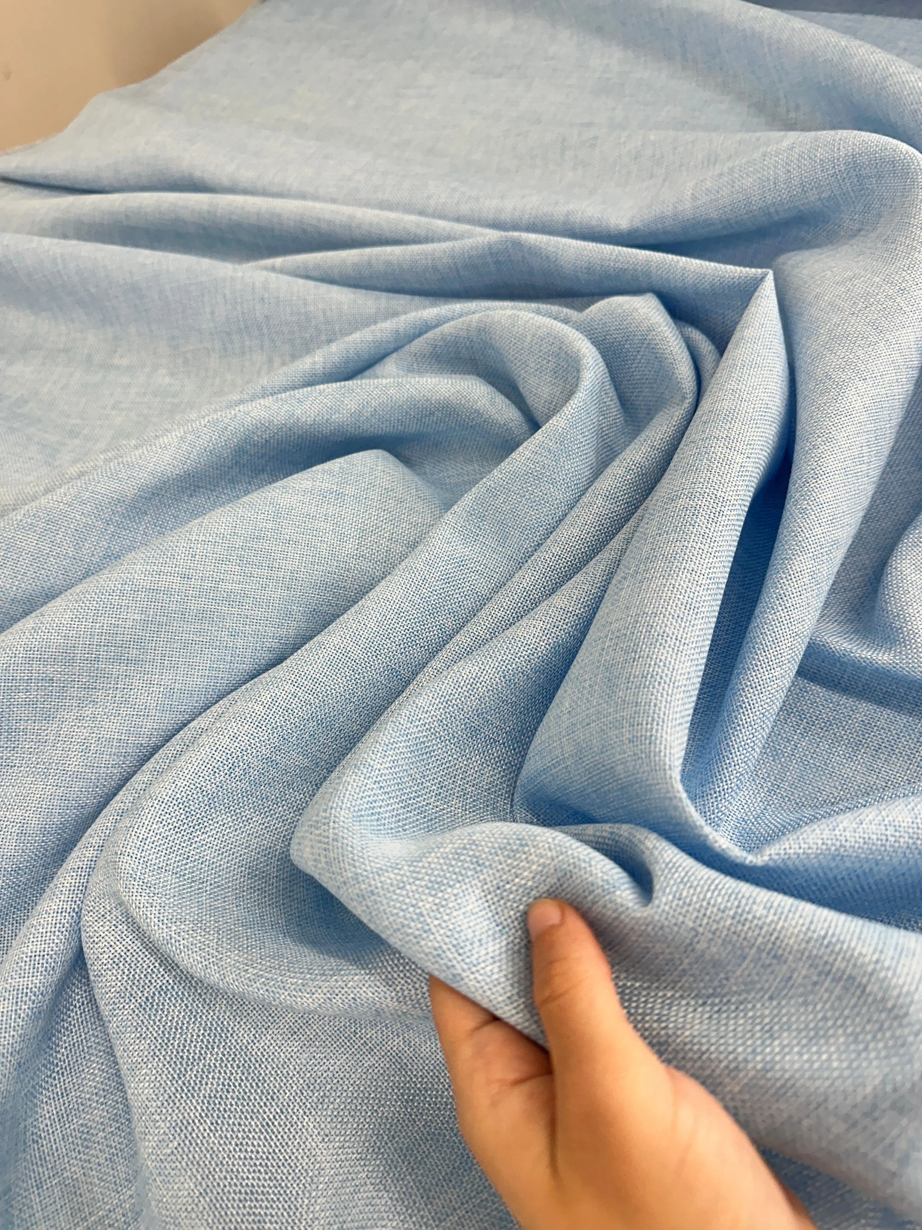 Baby Blue Faux Linen - Image 6