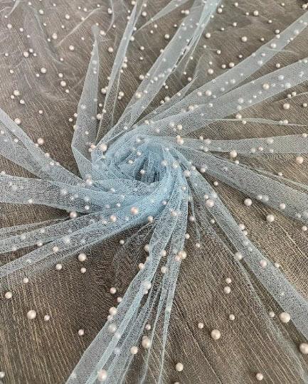 Baby Blue Pearl Tulle - Image 2