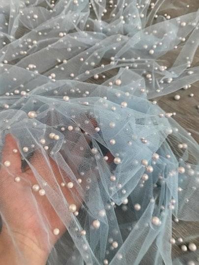 Baby Blue Pearl Tulle - Image 3
