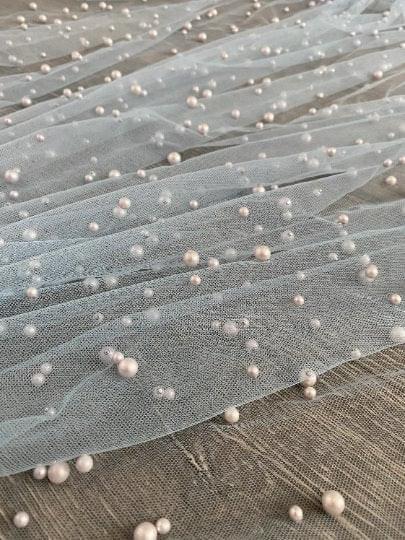 Baby Blue Pearl Tulle - Image 4
