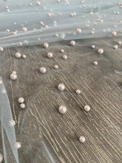 Baby Blue Pearl Tulle - Image 6