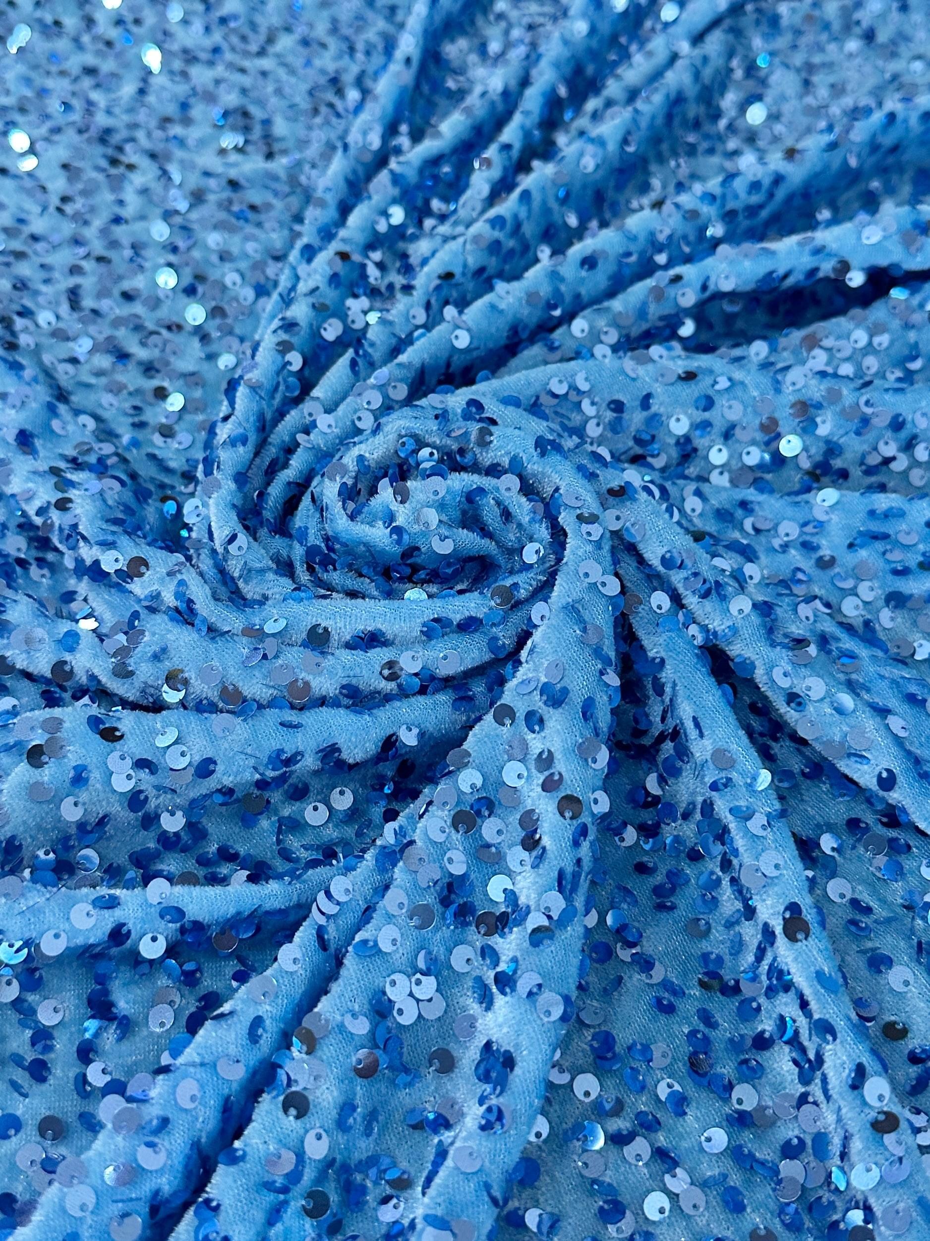 Baby Blue Sequins Velvet - Image 11