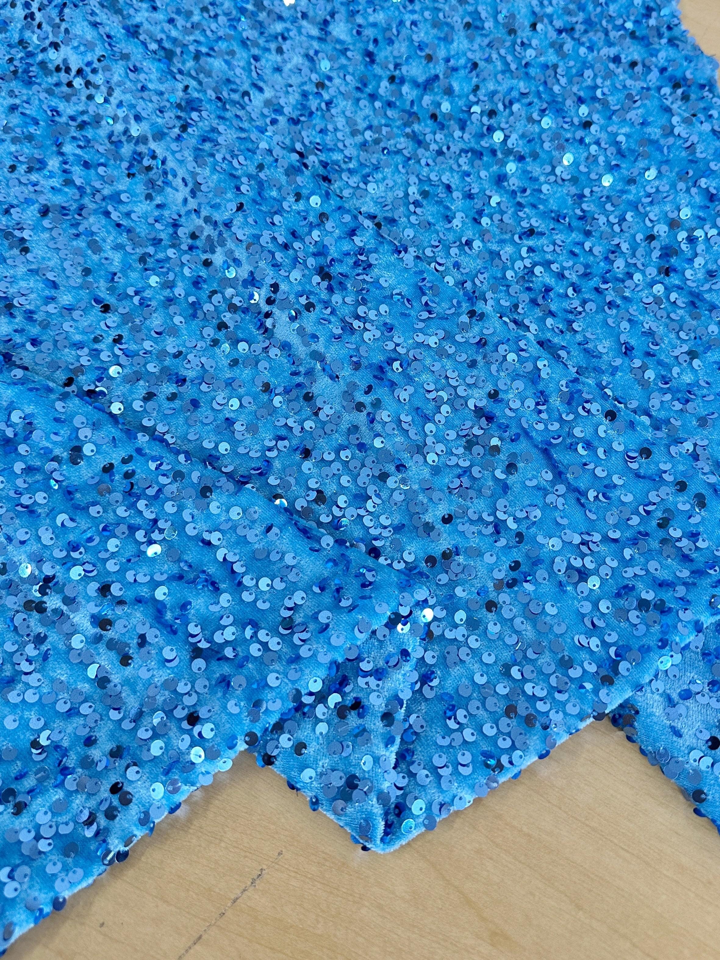 Baby Blue Sequins Velvet - Image 9