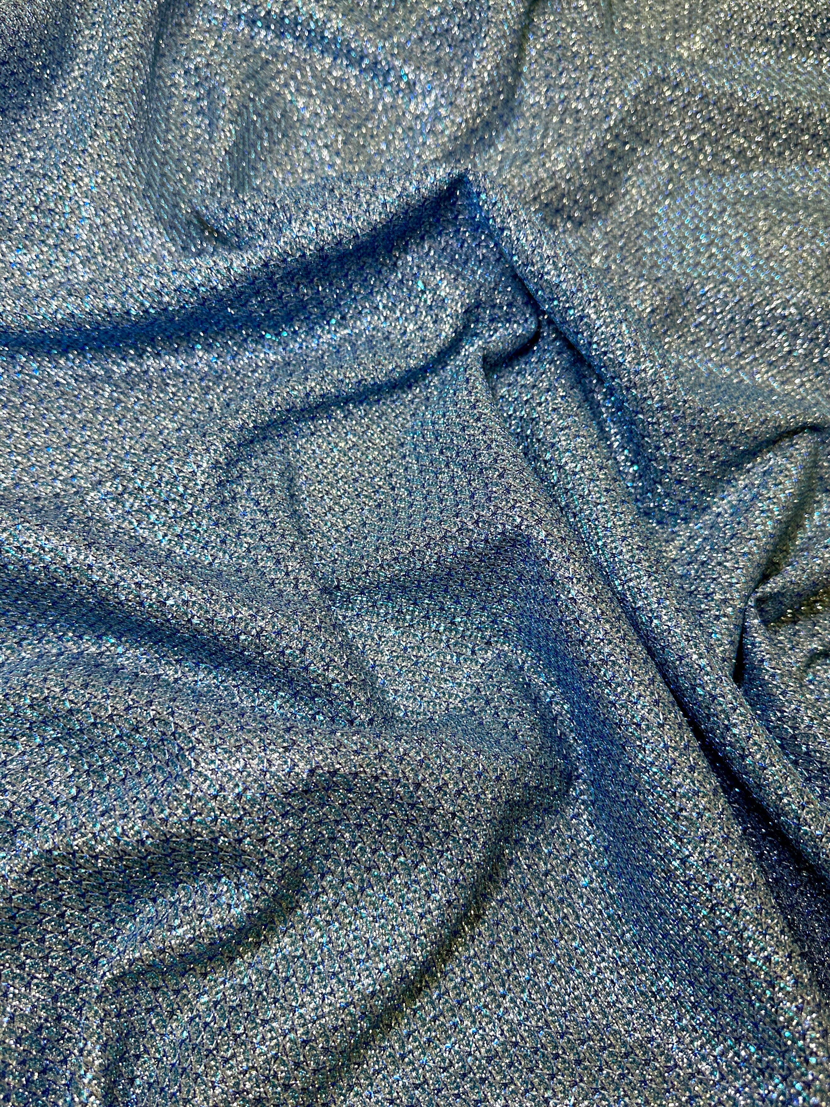 Baby Blue Crackle Shimmery Lurex