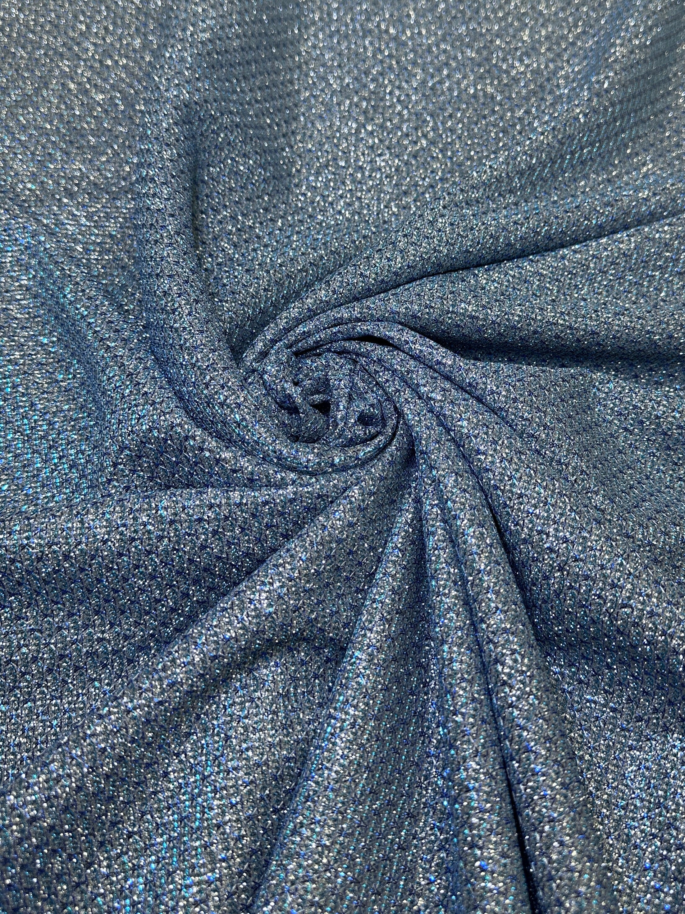 Baby Blue Crackle Shimmery Lurex - Image 2