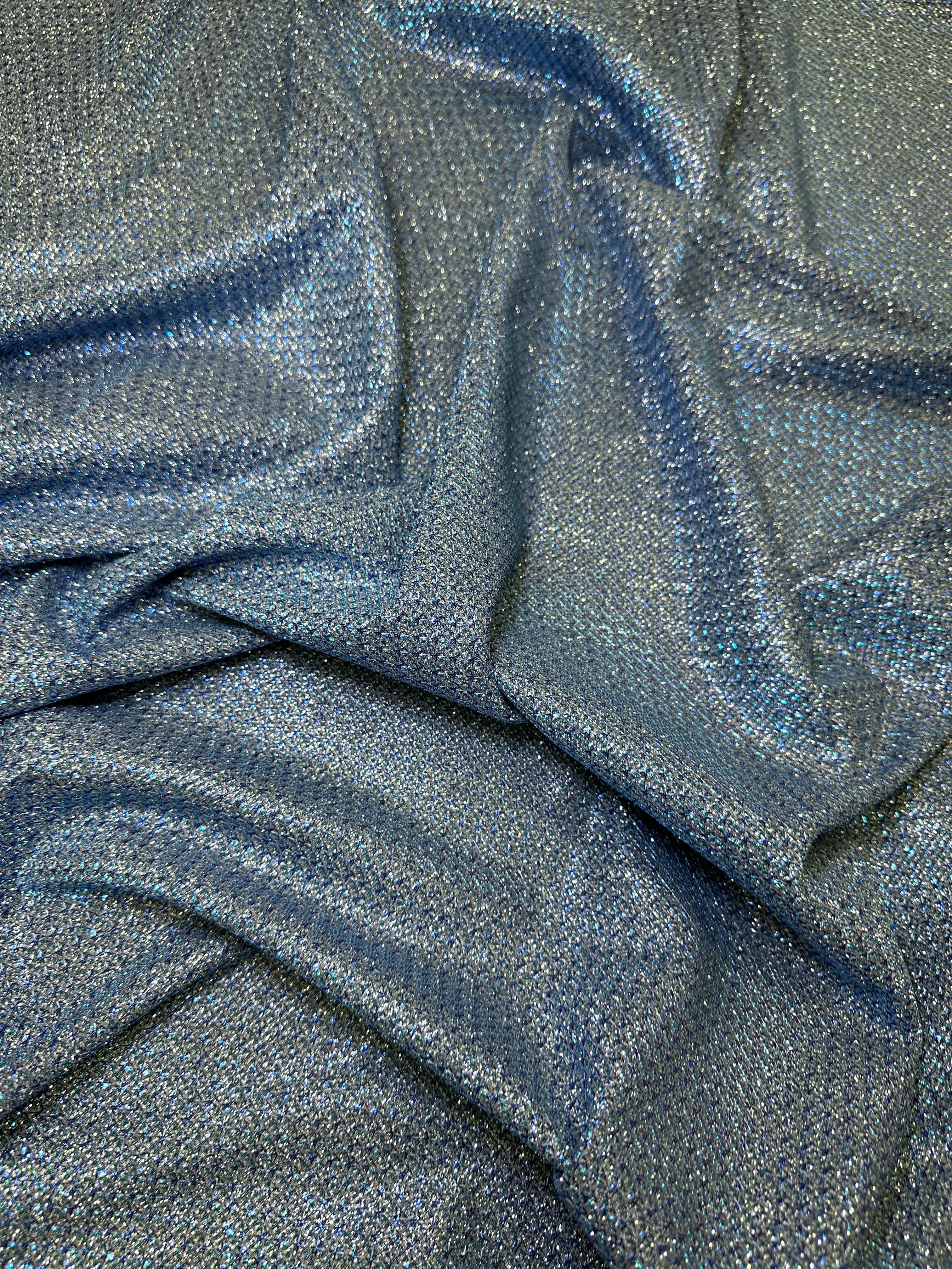 Baby Blue Crackle Shimmery Lurex - Image 4