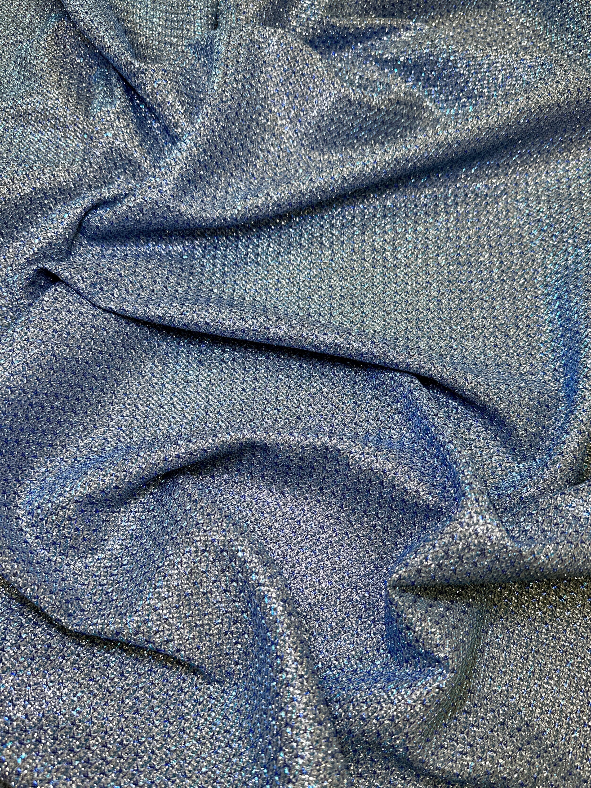 Baby Blue Crackle Shimmery Lurex - Image 6