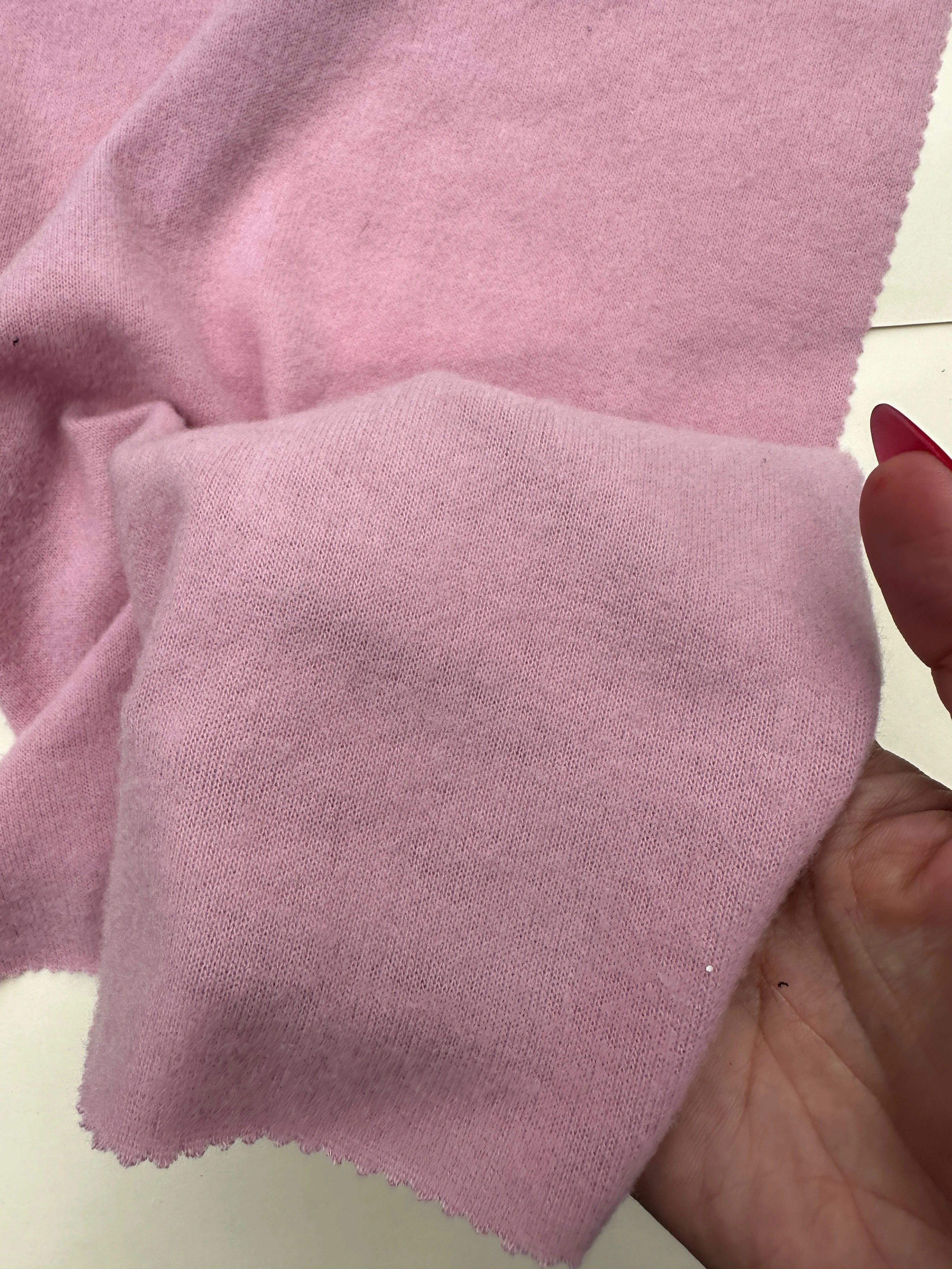 Baby Pink Buttery Spandex Faux Cashmere Knit - Image 5