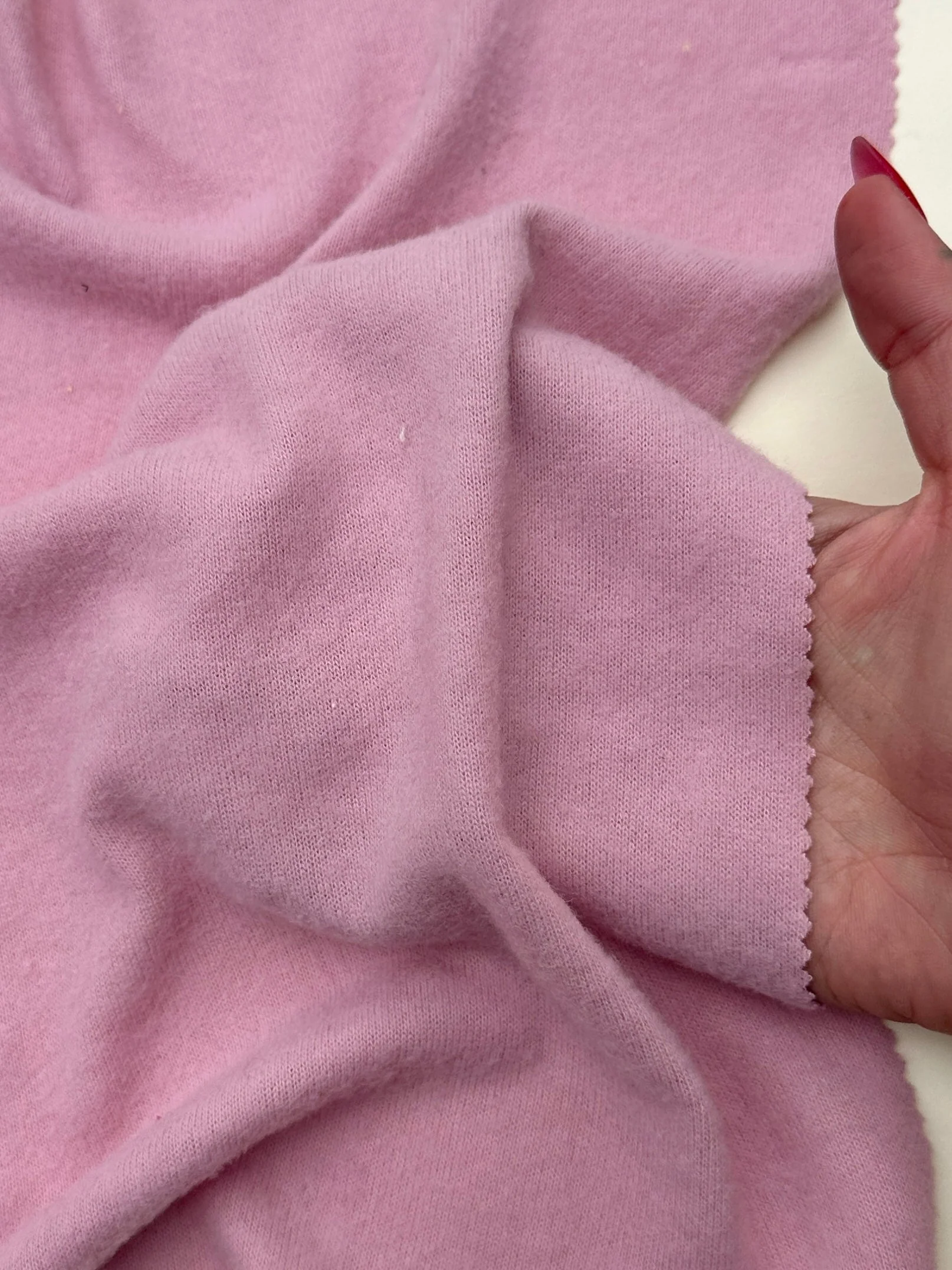 Baby Pink Buttery Spandex Faux Cashmere Knit - Image 6