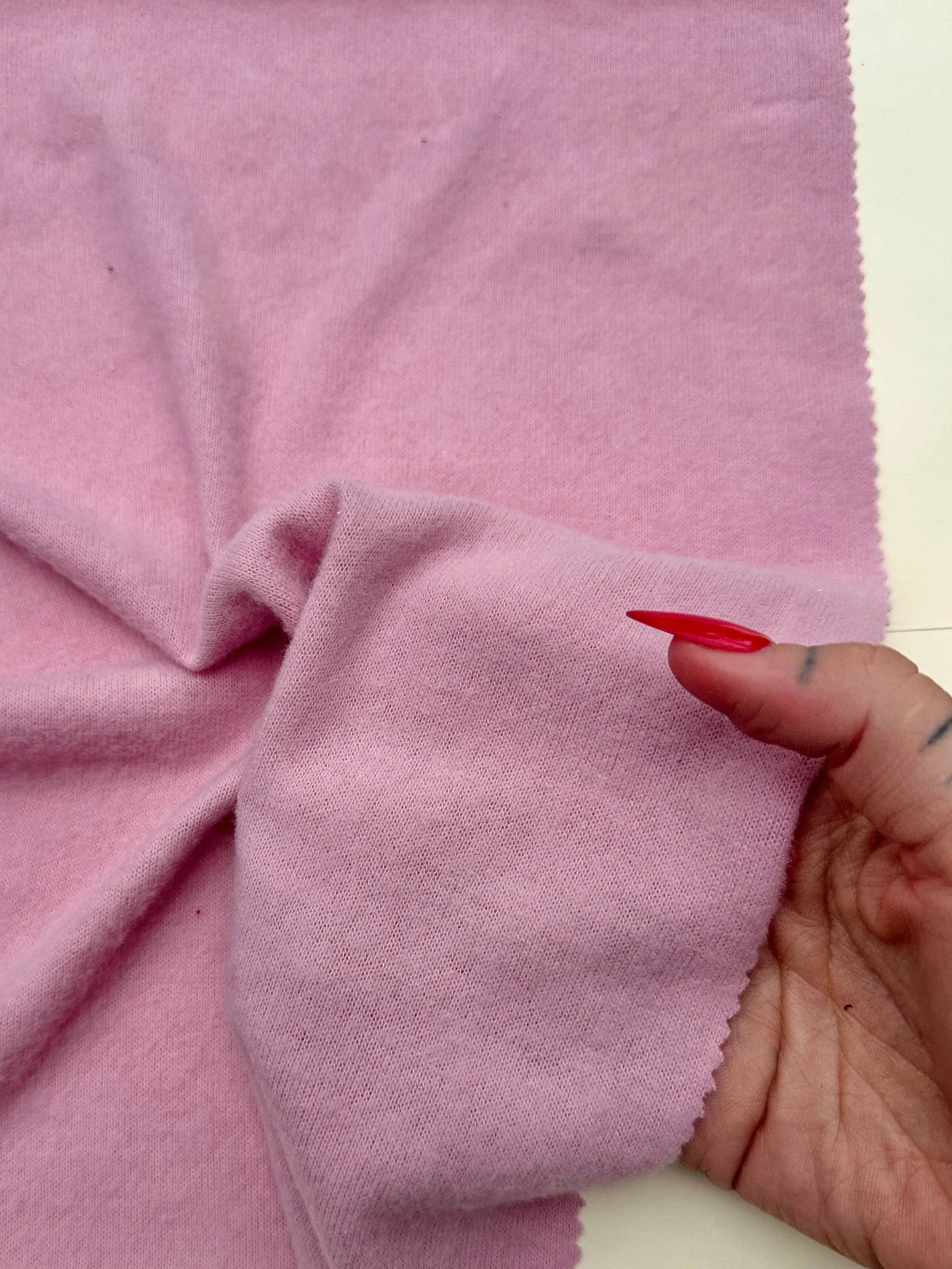 Baby Pink Buttery Spandex Faux Cashmere Knit - Image 8