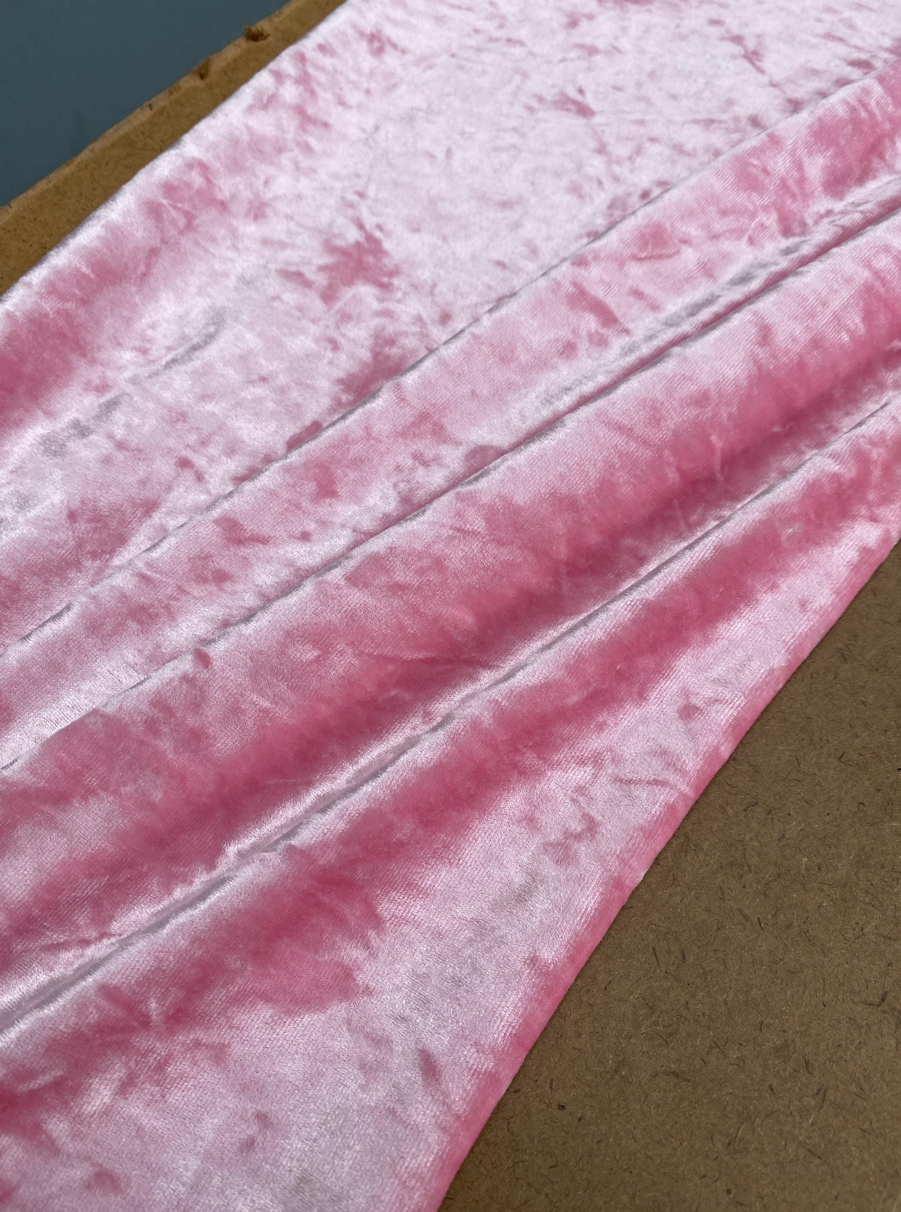 Baby Pink Stretch Crushed Velvet - Image 3