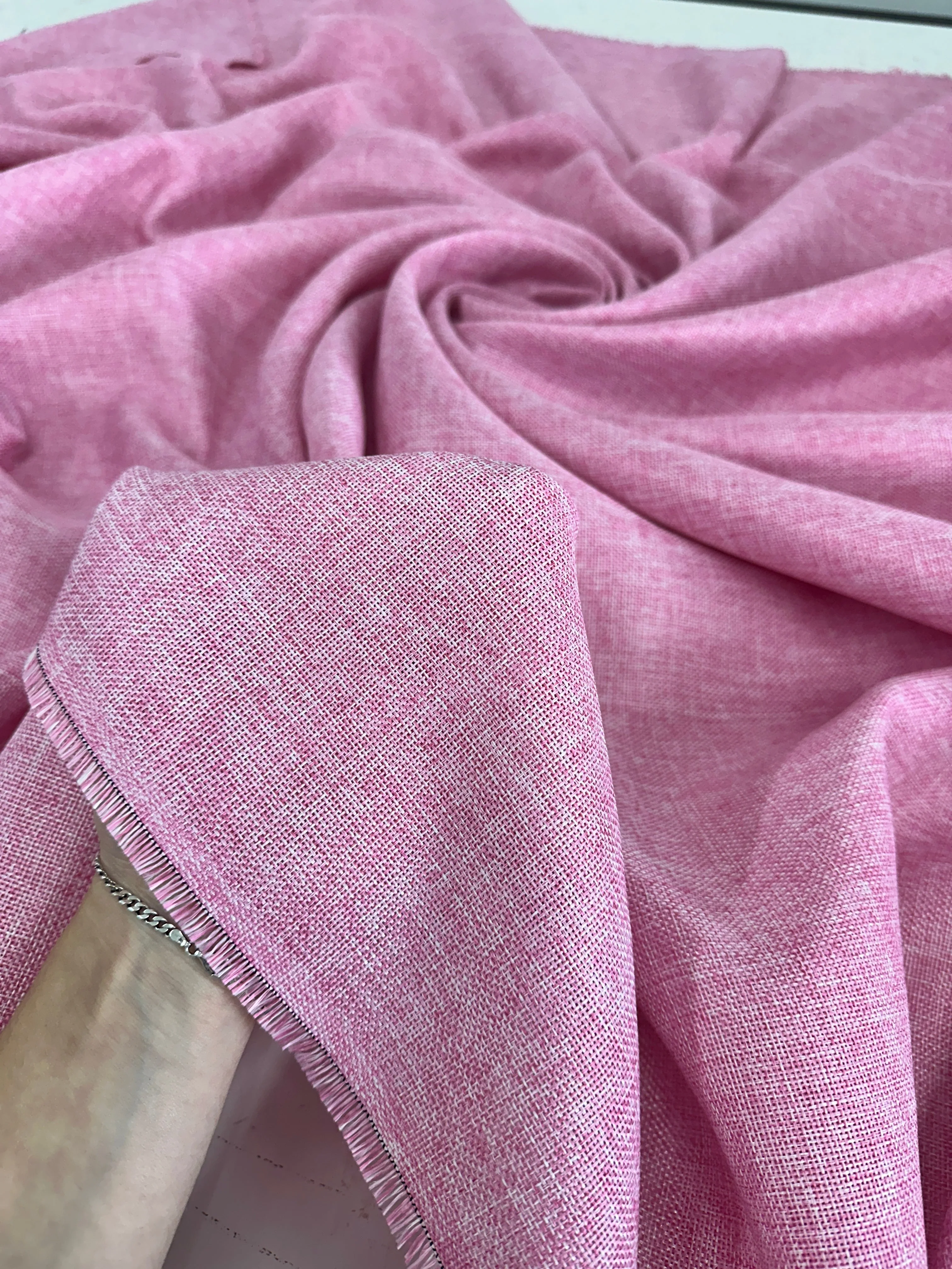 Baby Pink Faux Linen - Image 8