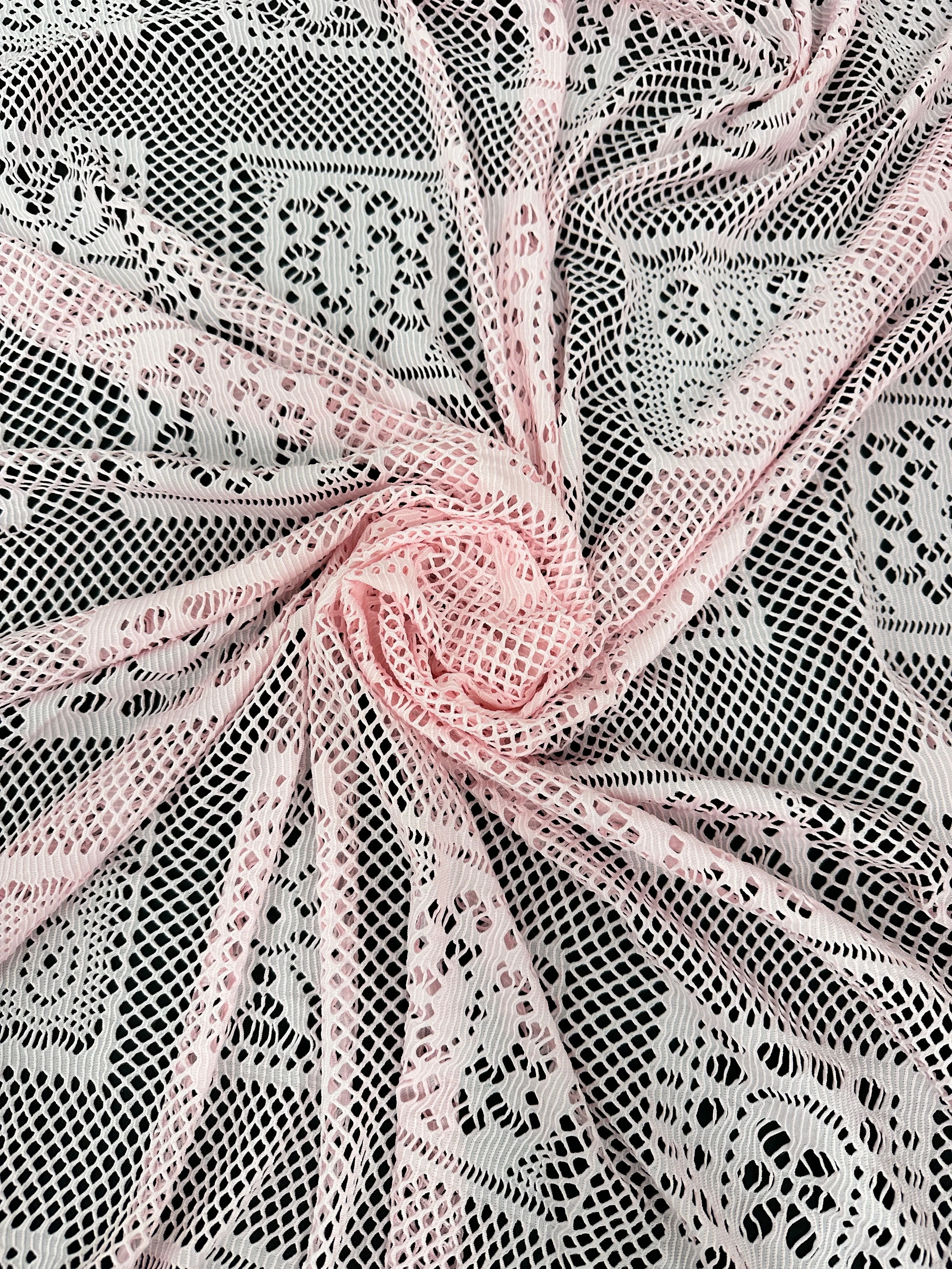 Baby Pink Geometric Crochet Hollow Out Knit - Image 3
