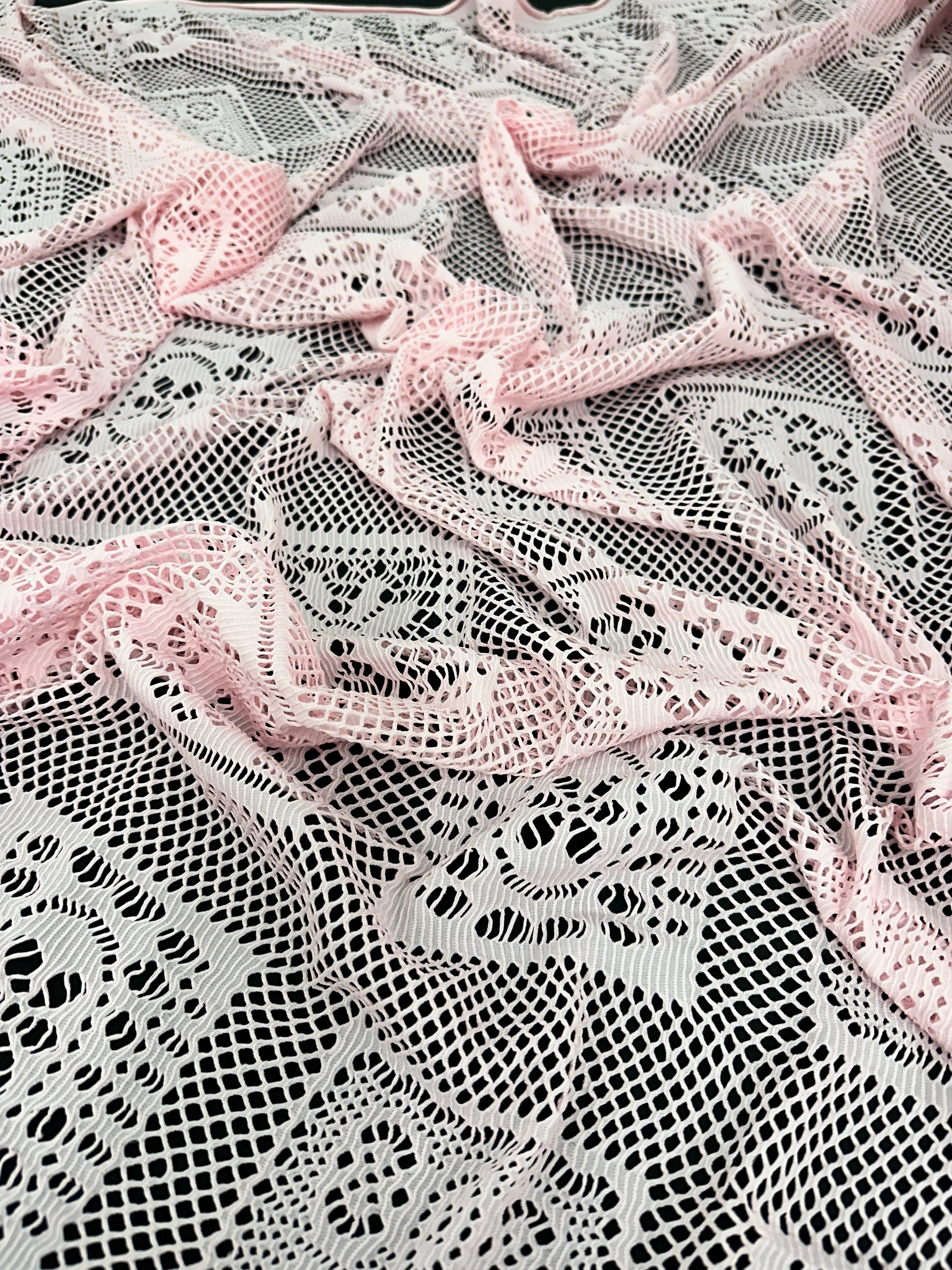 Baby Pink Geometric Crochet Hollow Out Knit - Image 4
