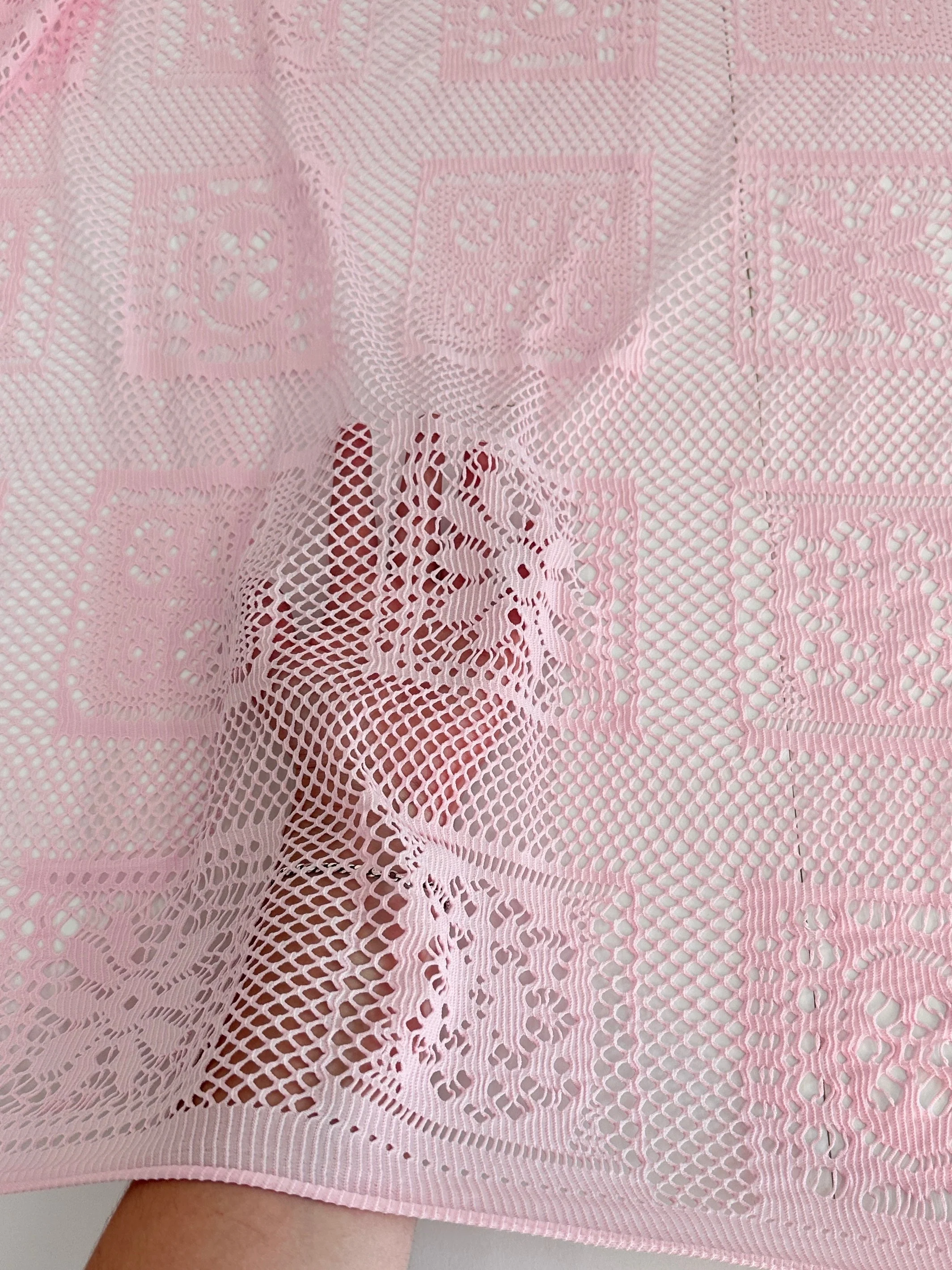 Baby Pink Geometric Crochet Hollow Out Knit - Image 7