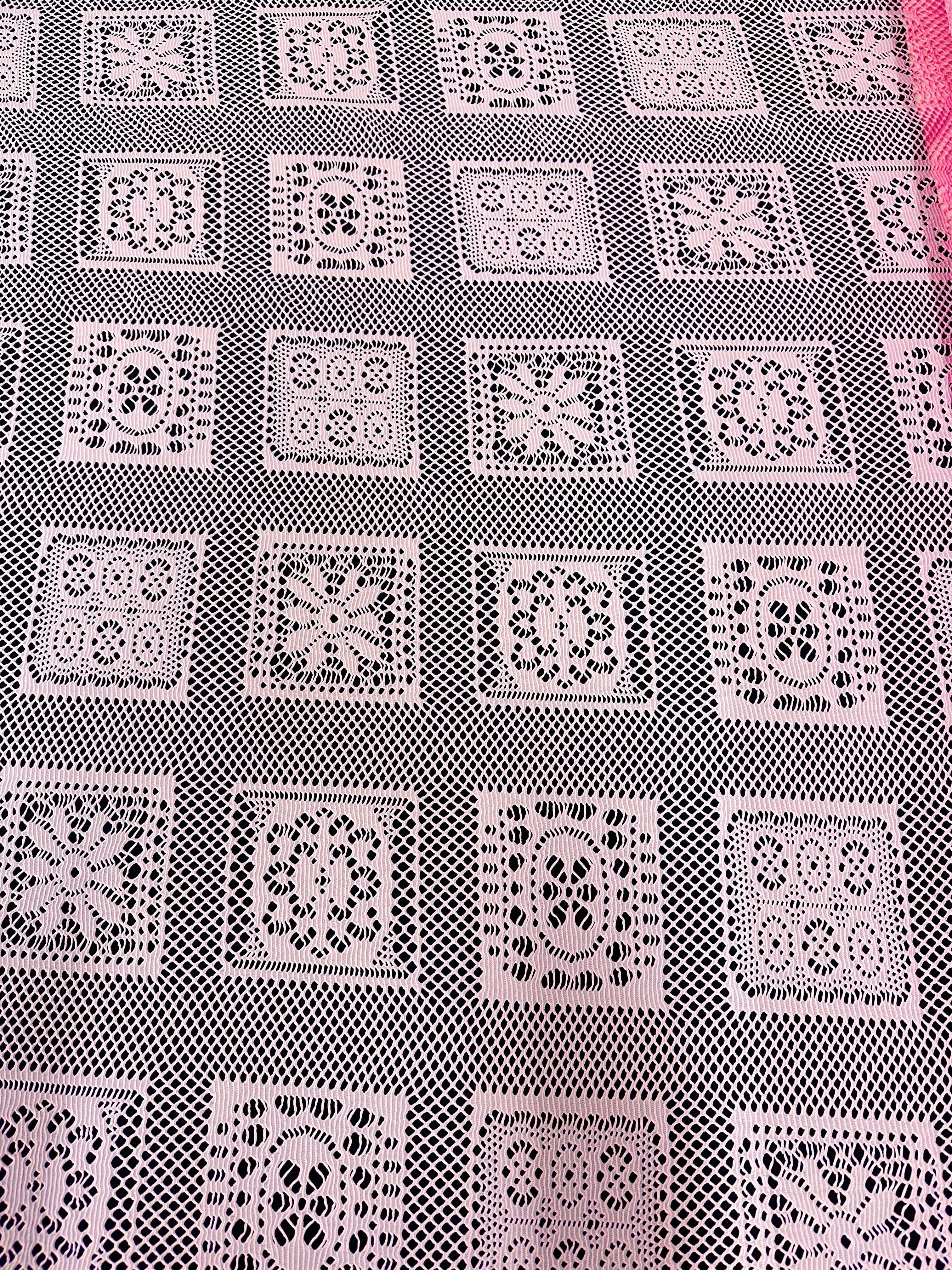 Baby Pink Geometric Crochet Hollow Out Knit - Image 9