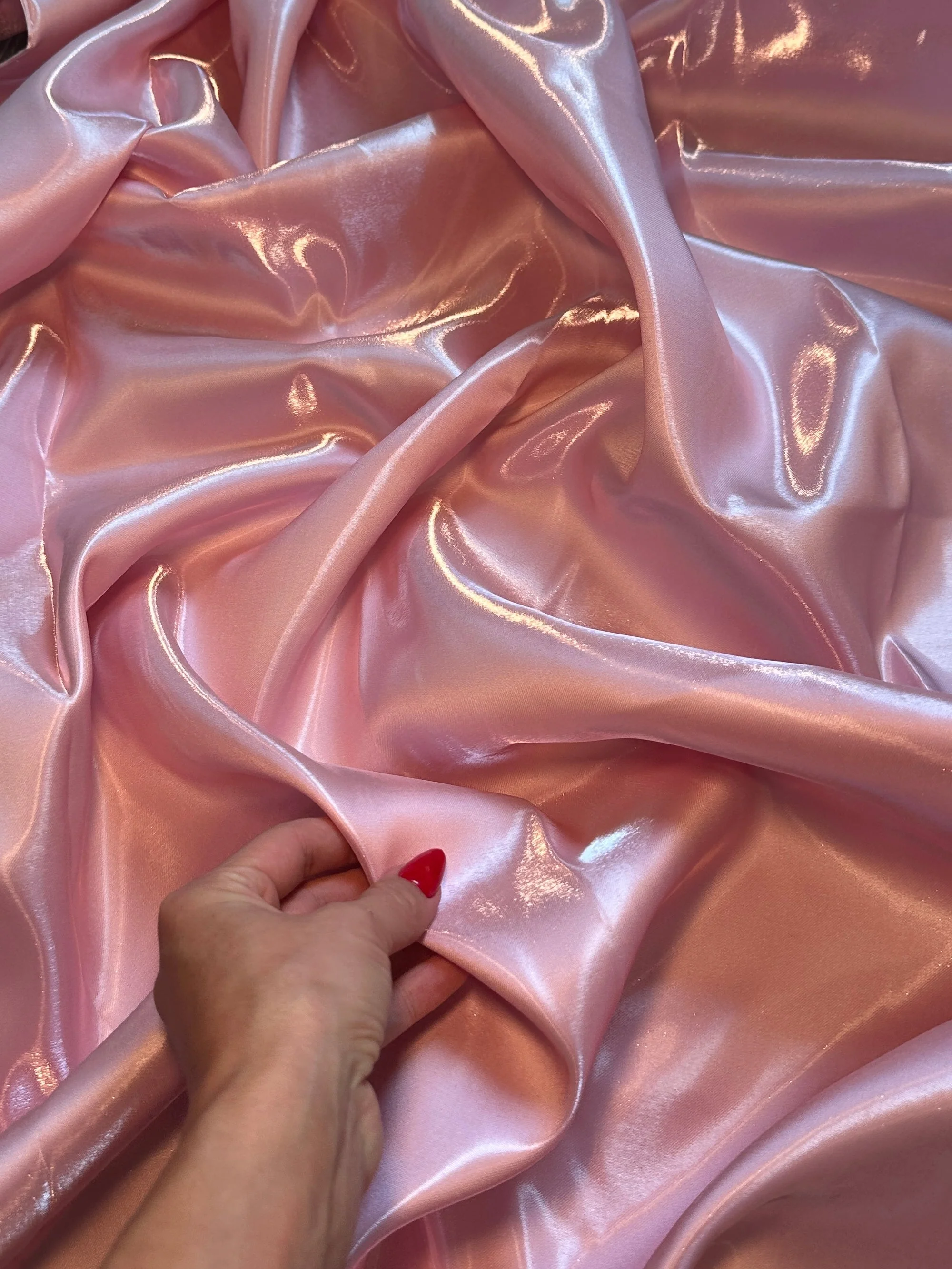 Baby Pink Liquid Bridal Satin - Image 4