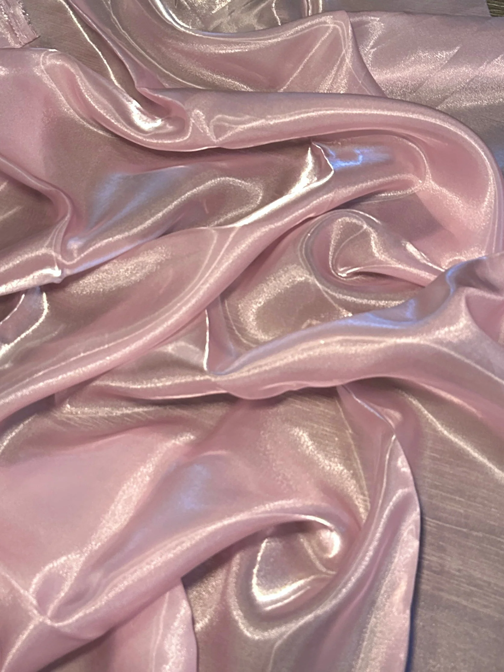 Baby Pink Liquid Shimmery Organza - Image 4