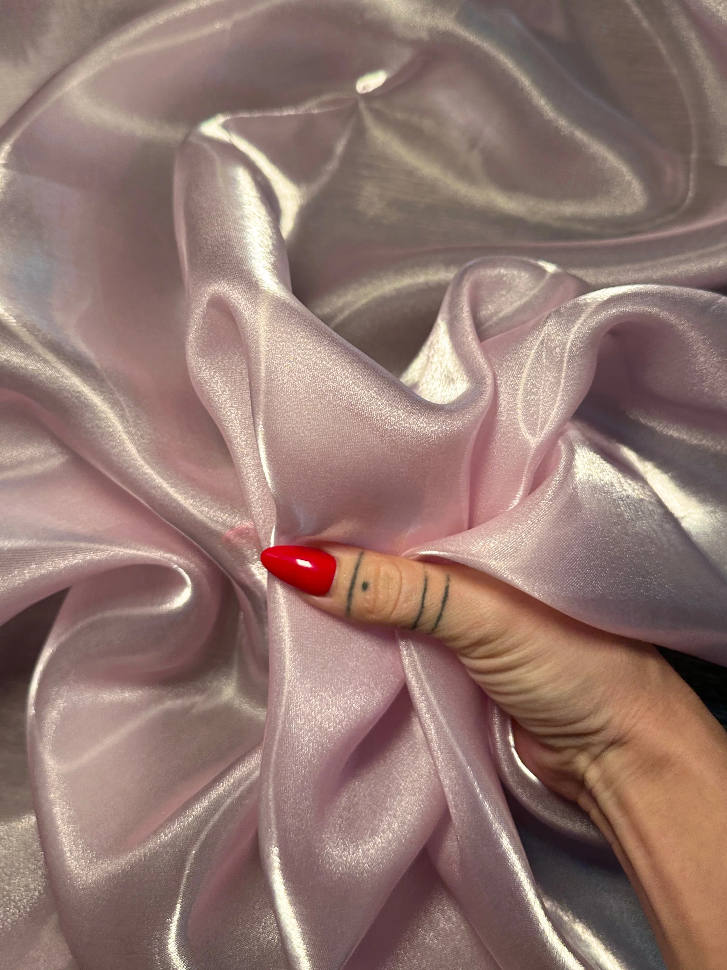 Baby Pink Liquid Shimmery Organza - Image 6