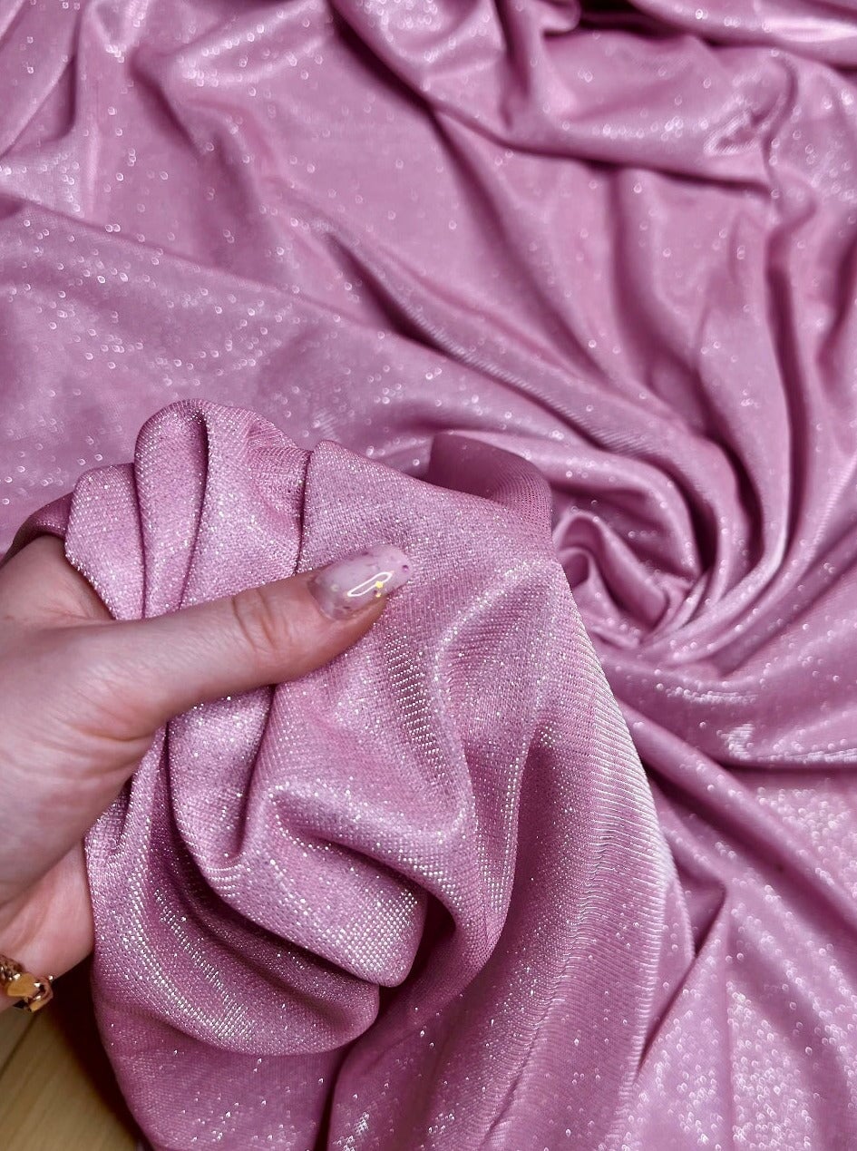 Baby Pink Stretch Metallic Lurex - Image 6