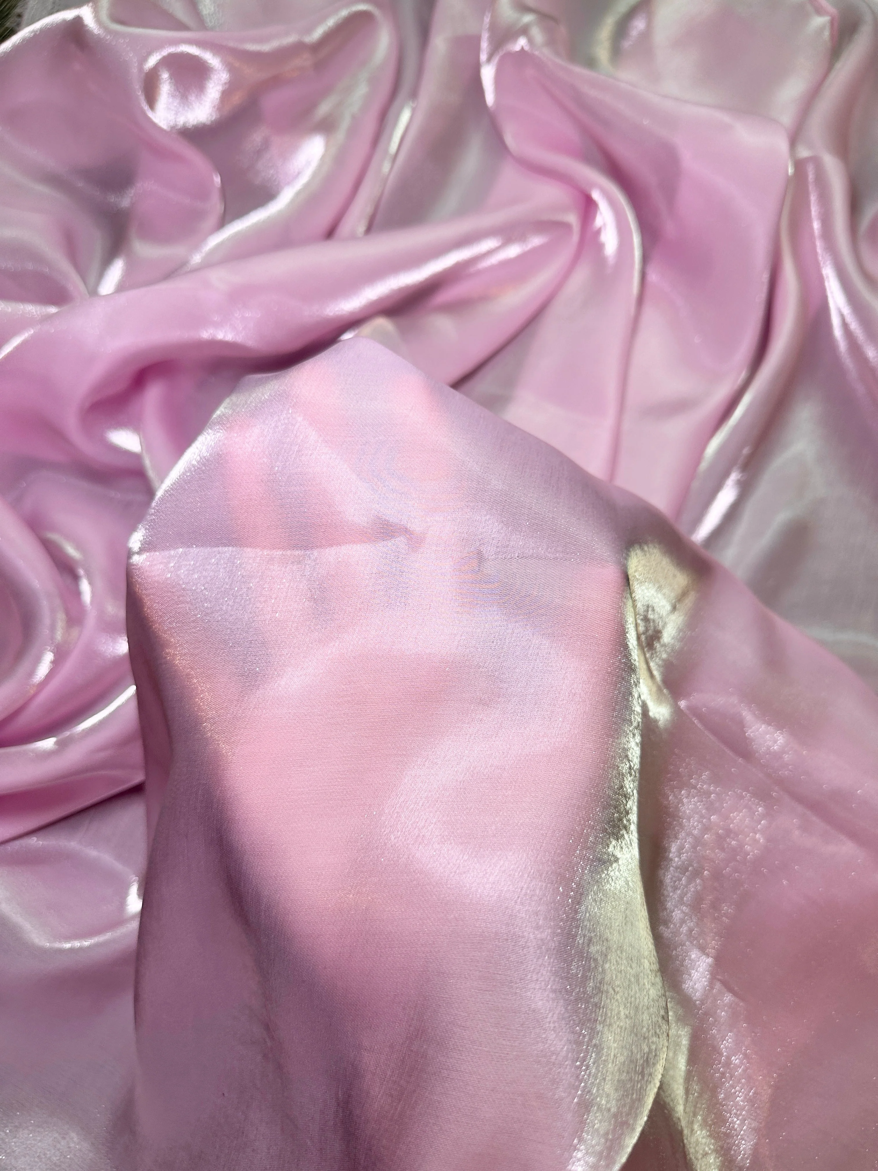 Baby Pink Water Liquid Shimmery Chiffon - Image 7