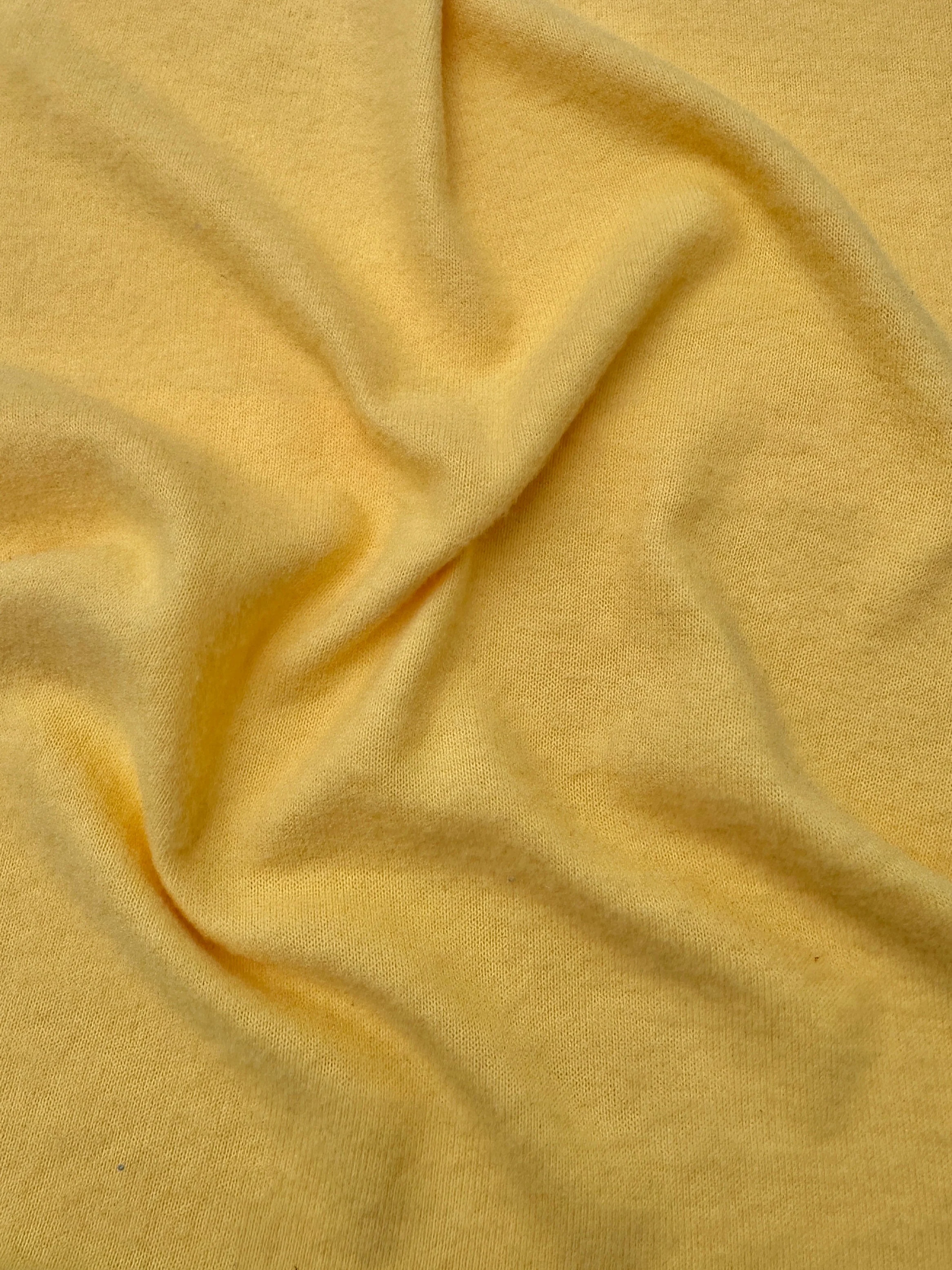 Banana Yellow Buttery Spandex Faux Cashmere Knit - Image 2