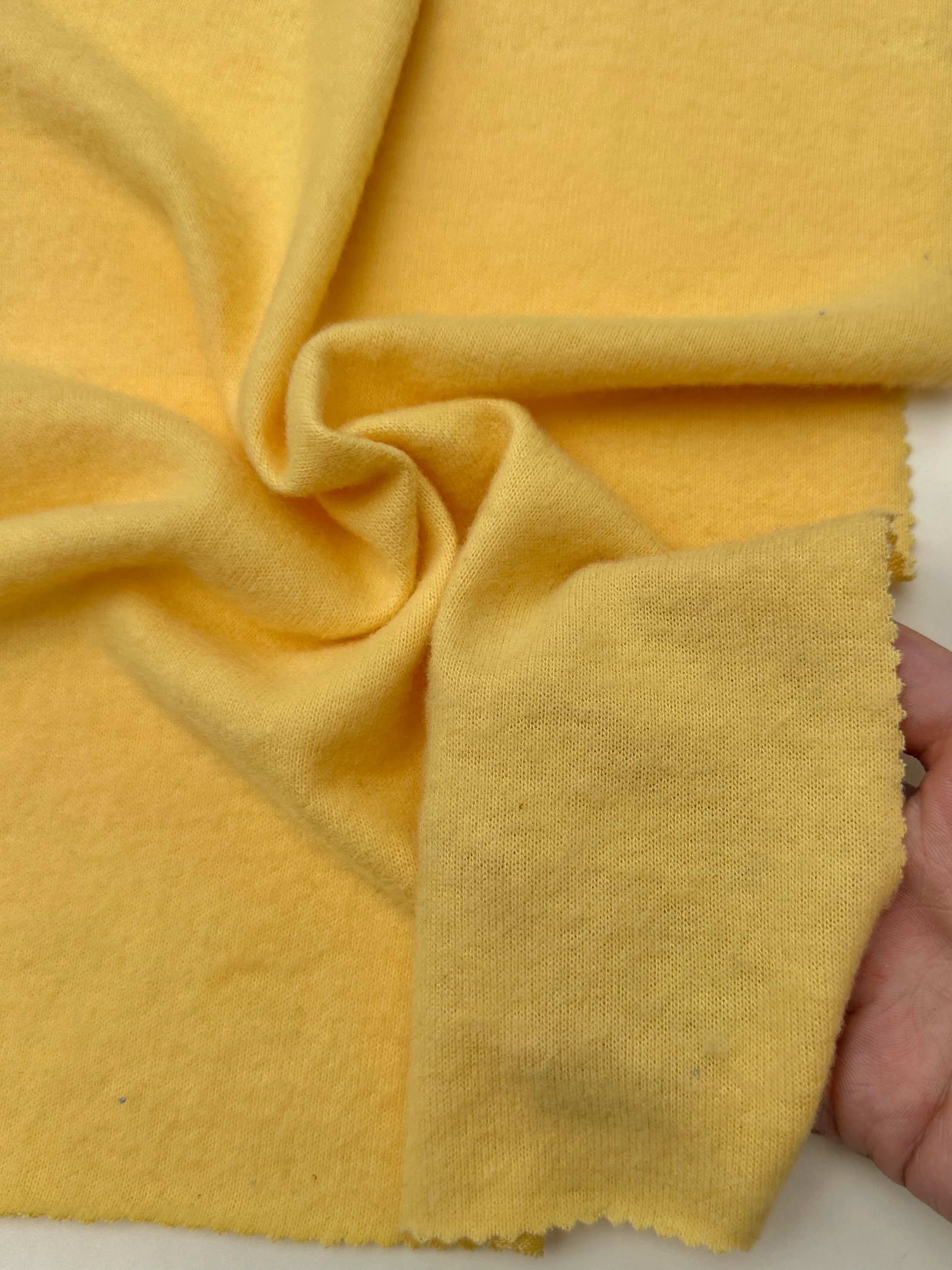 Banana Yellow Buttery Spandex Faux Cashmere Knit - Image 3