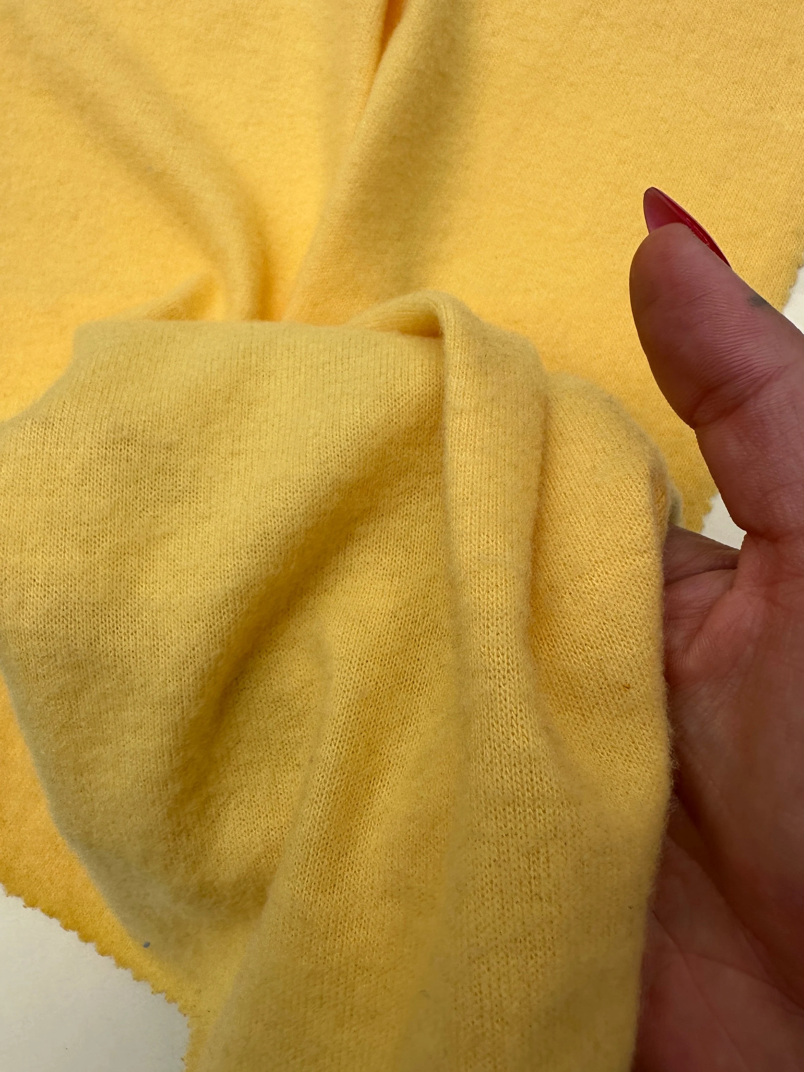 Banana Yellow Buttery Spandex Faux Cashmere Knit - Image 4