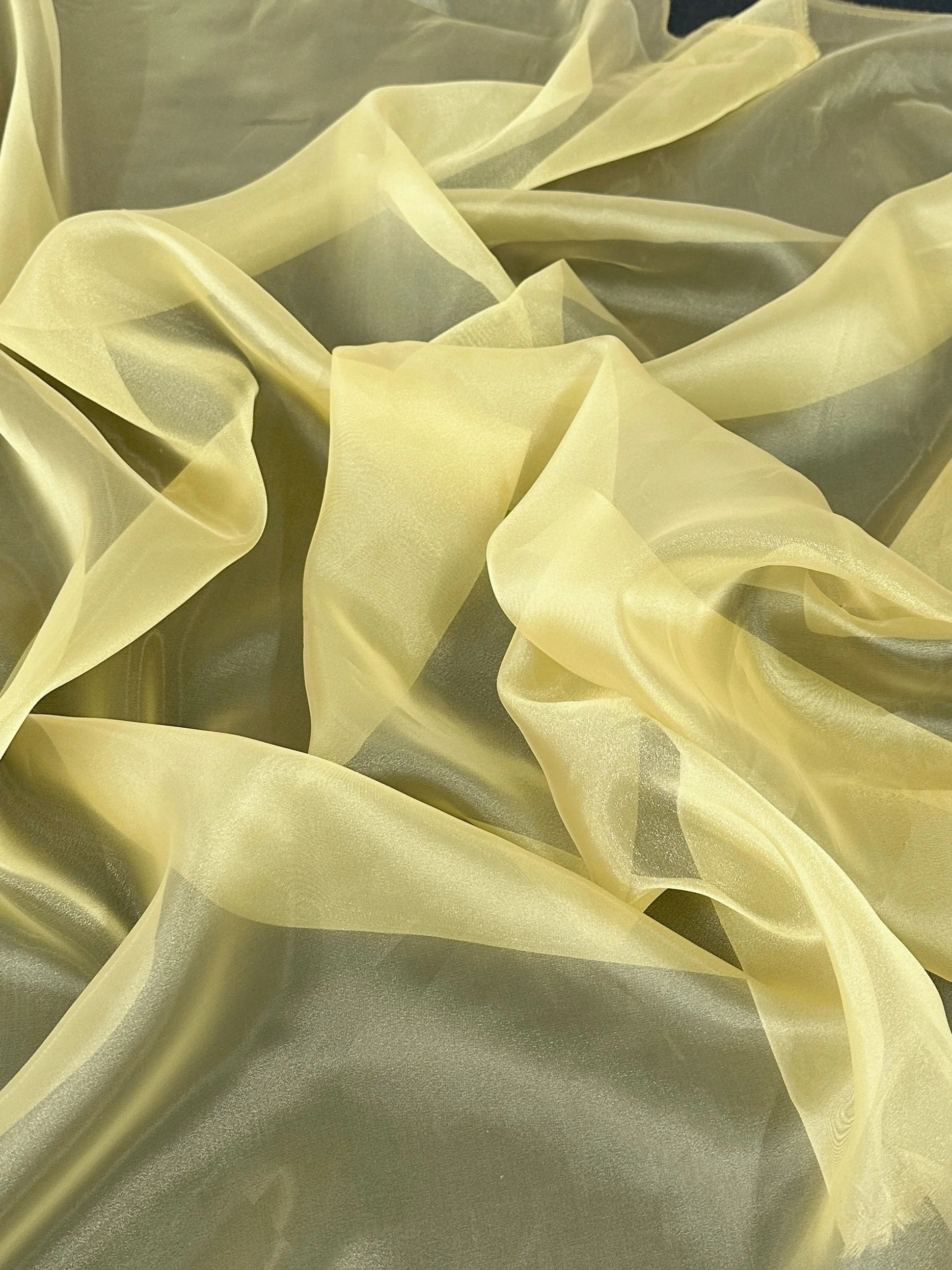 Banana Yellow Crystal Organza
