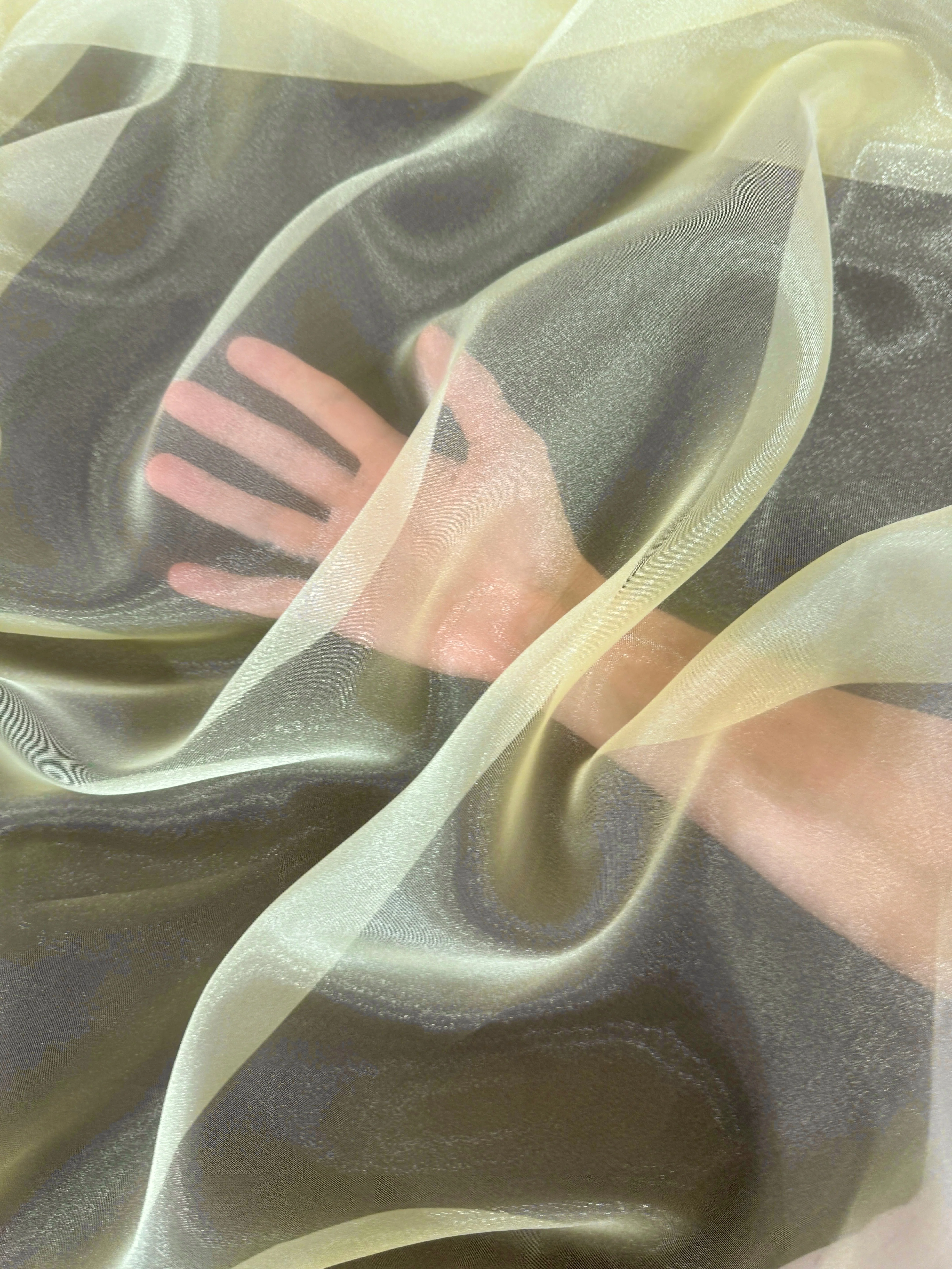 Banana Yellow Crystal Organza - Image 6