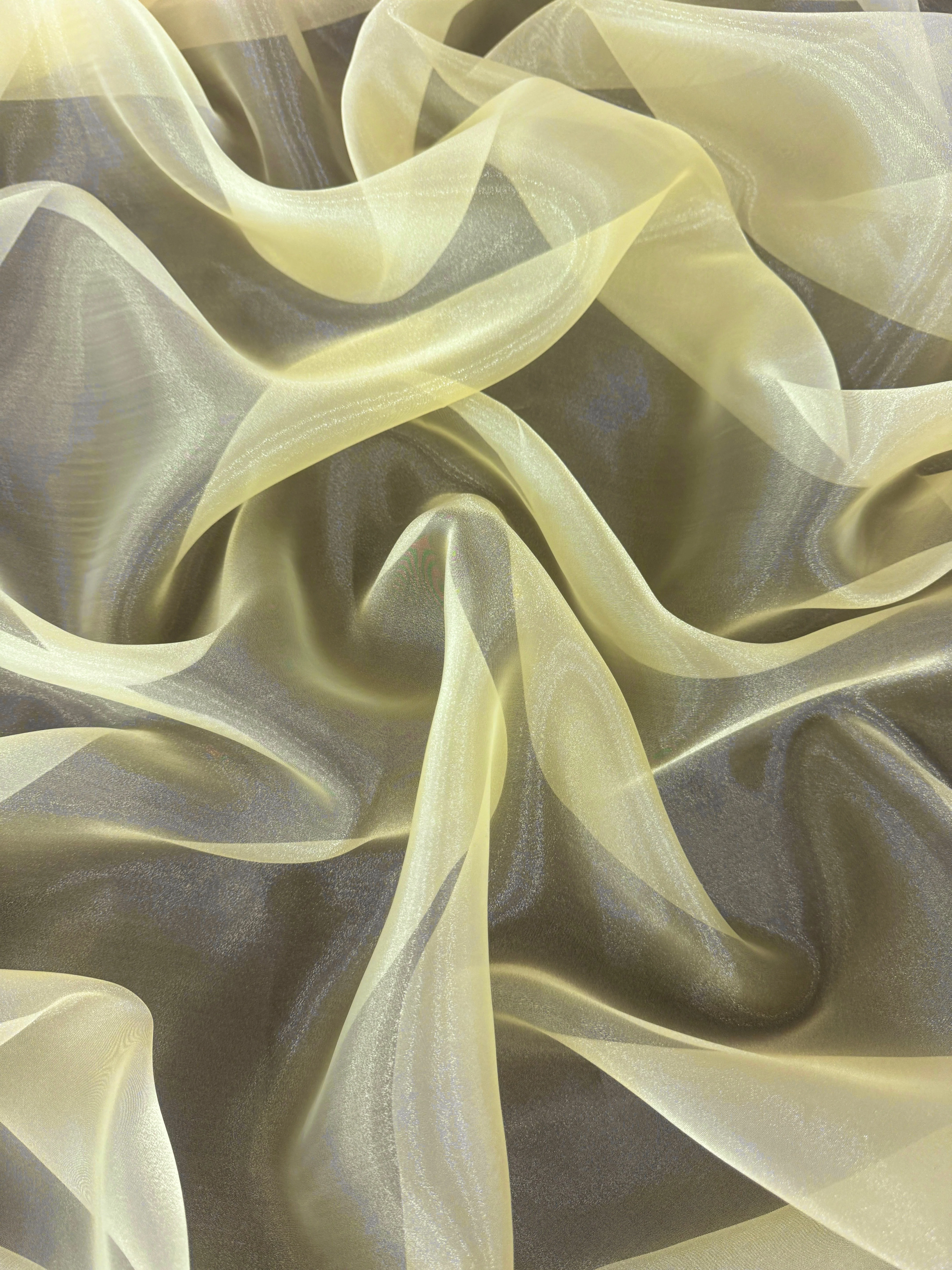 Banana Yellow Crystal Organza - Image 7