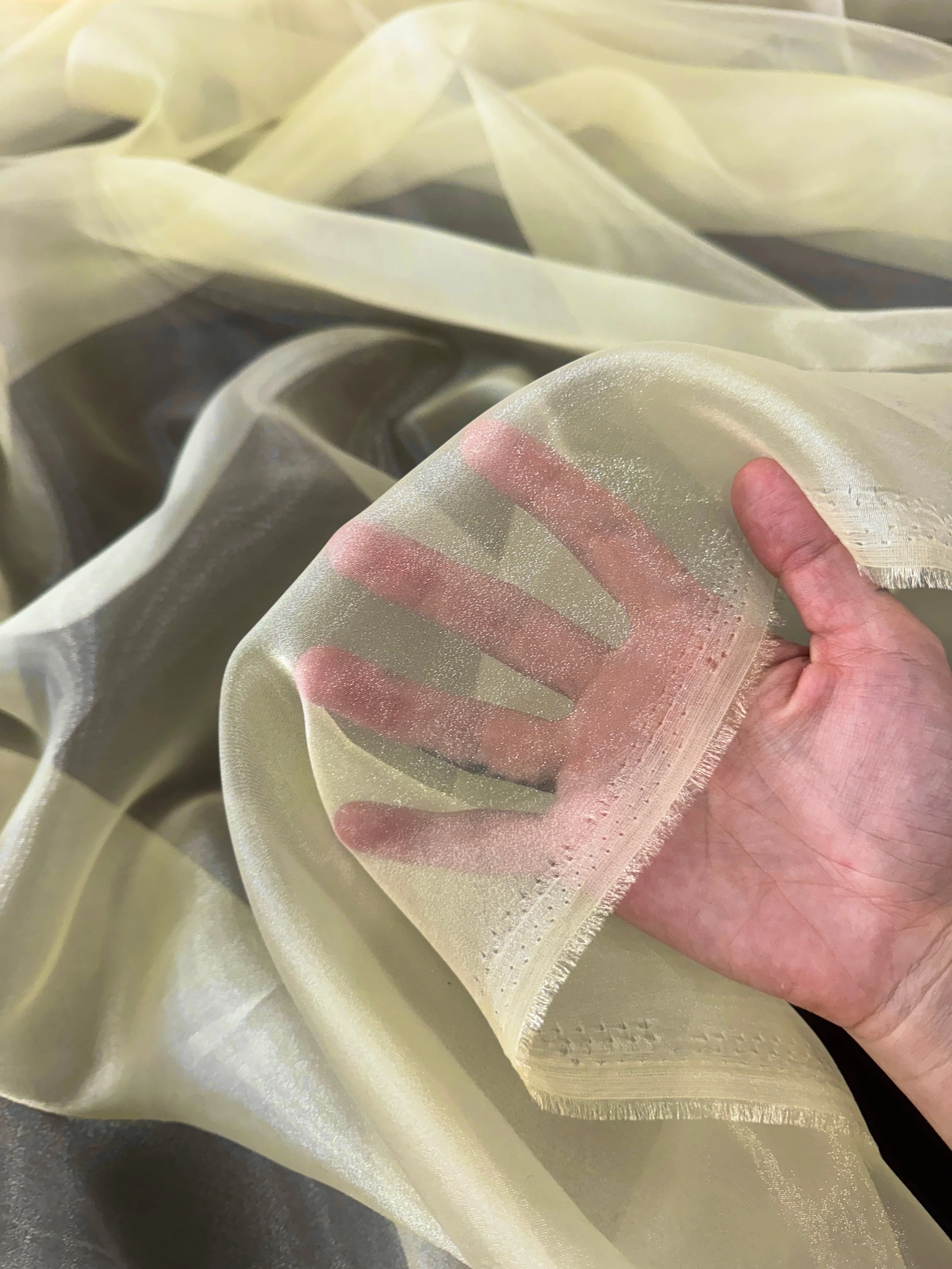 Banana Yellow Crystal Organza - Image 8