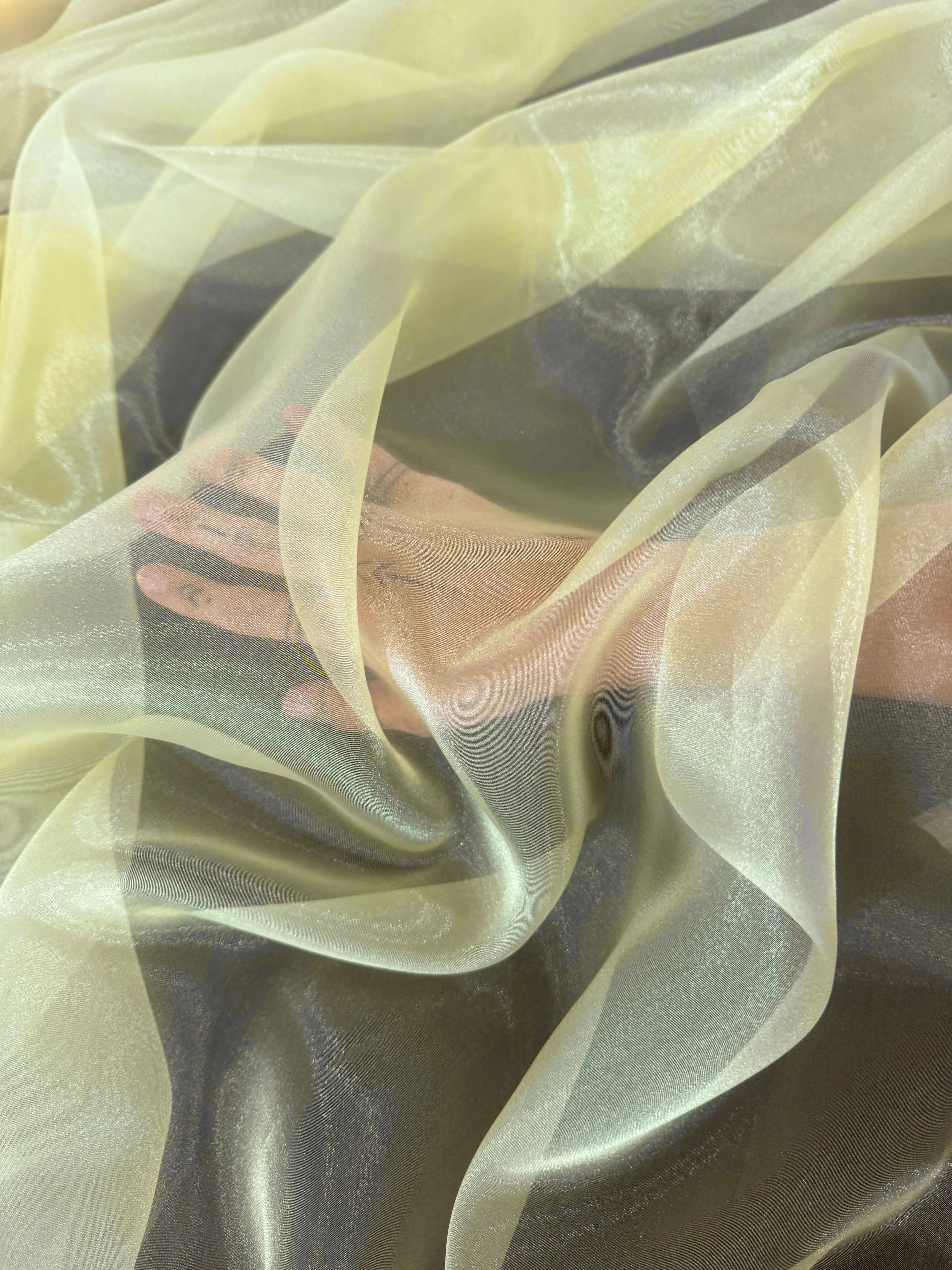 Banana Yellow Crystal Organza - Image 9