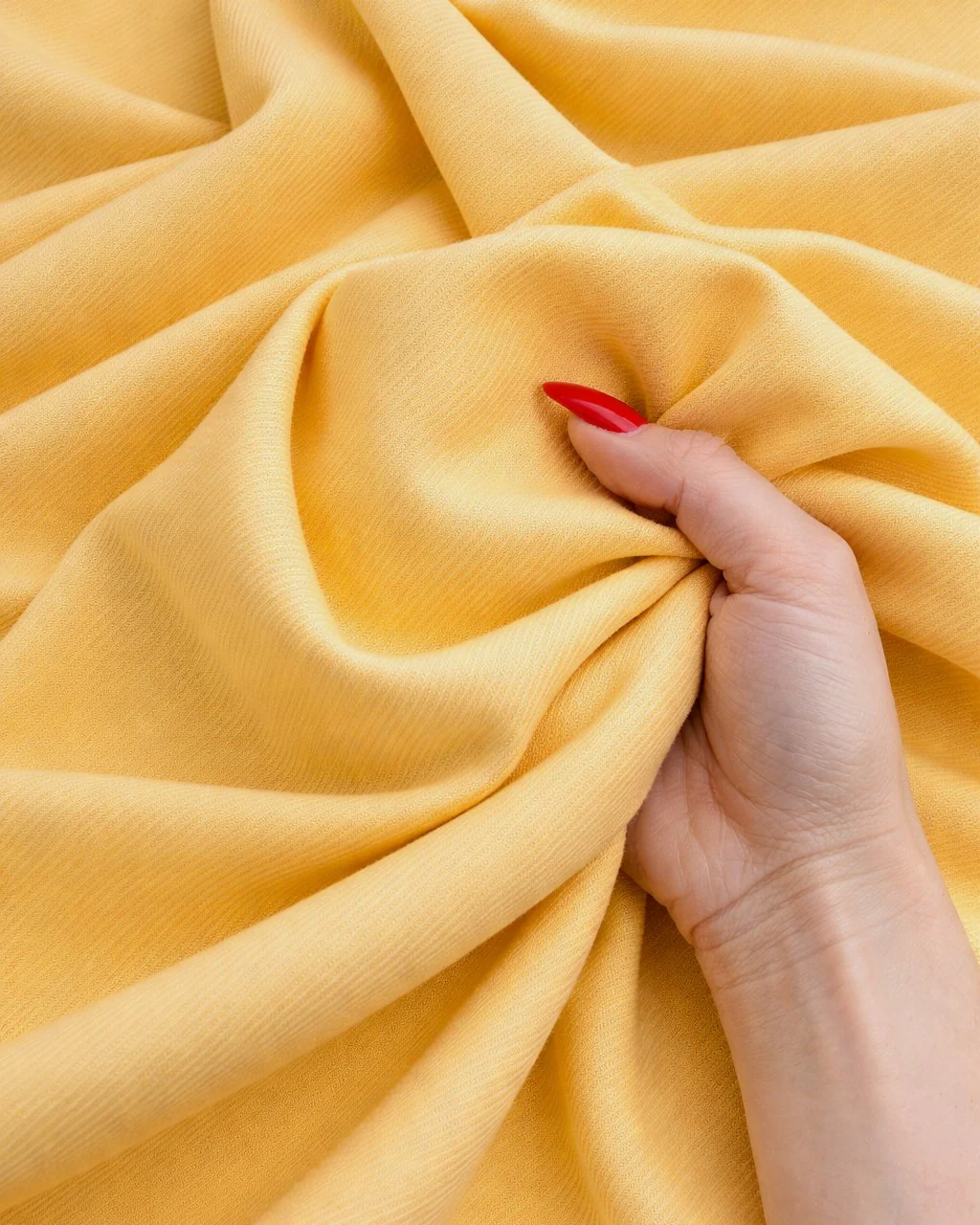 Banana Yellow Denim Look Stretch Twill - Image 5
