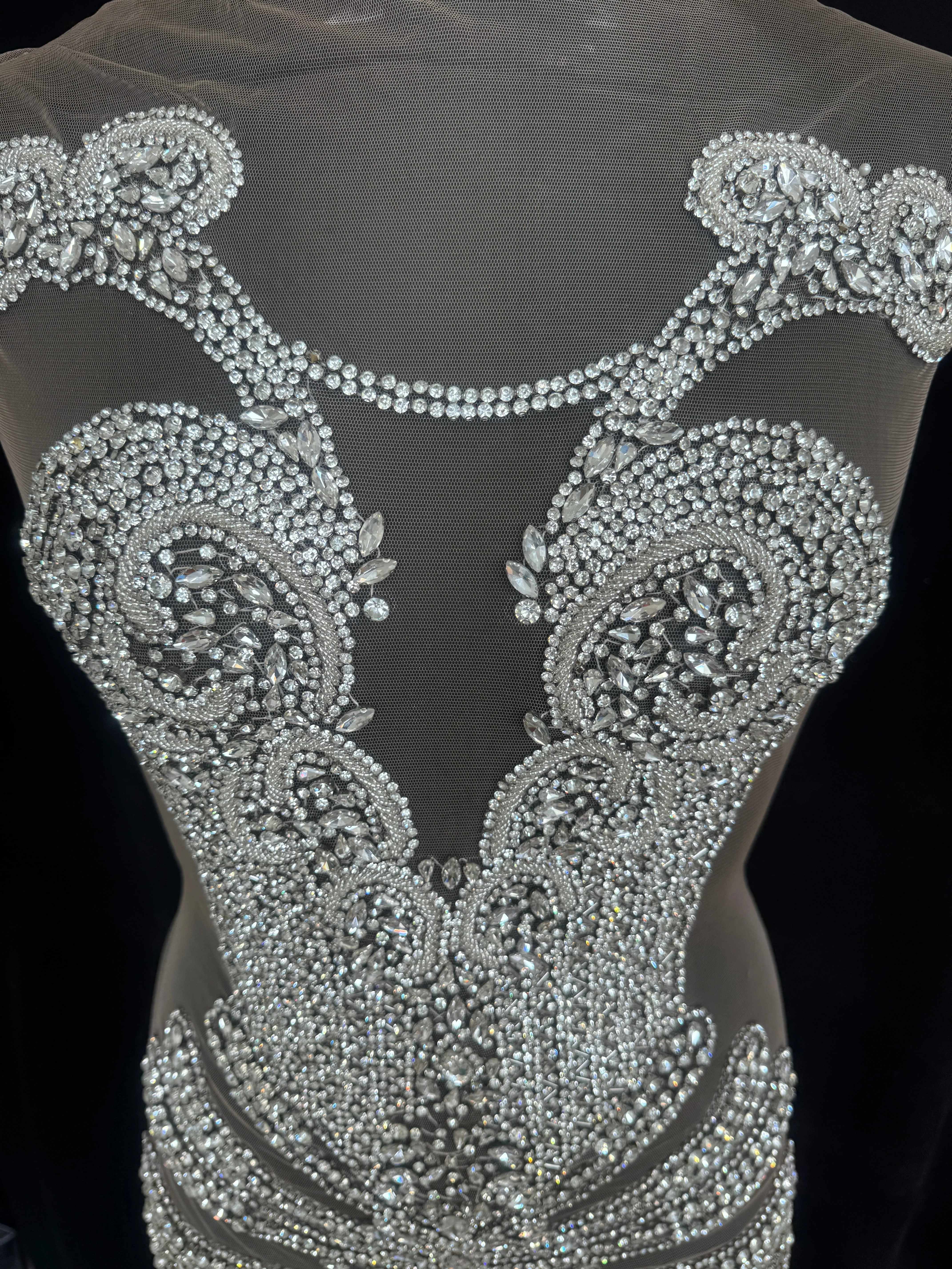 Bebe Silver Rhinestone Bodice Applique - Image 3