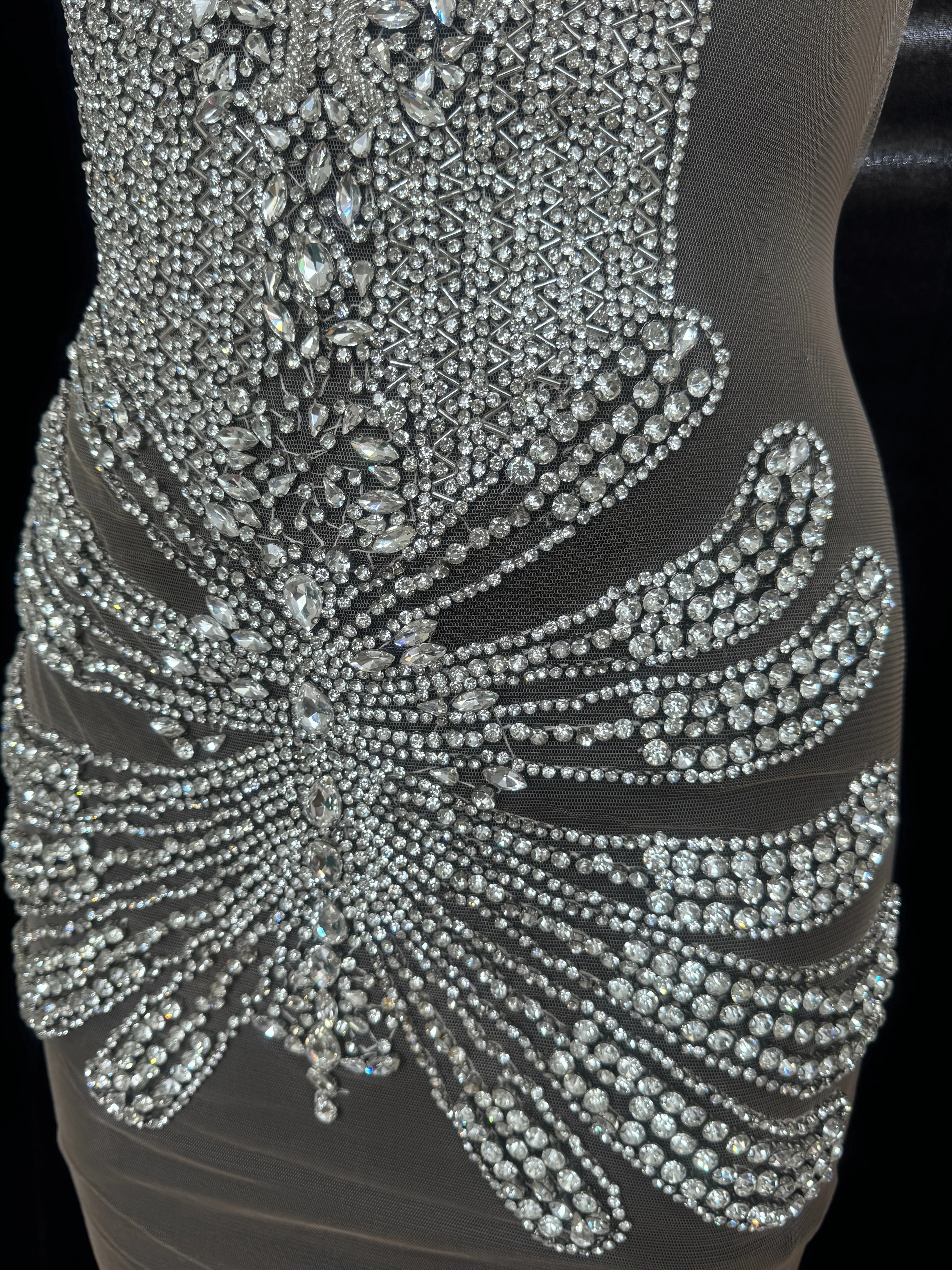 Bebe Silver Rhinestone Bodice Applique - Image 6
